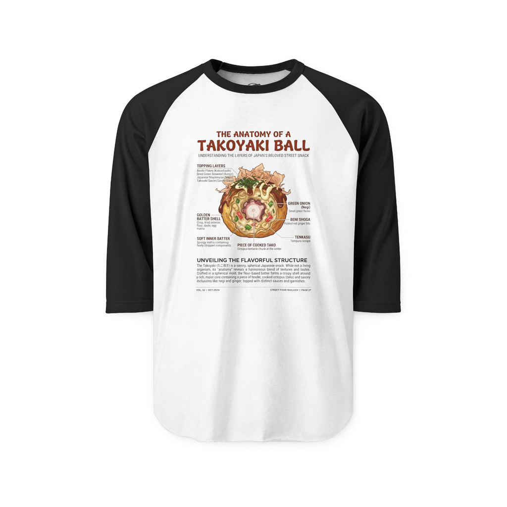 "Anatomy of a Takoyaki" Raglan Tee - Japanese Street Food Science Baseball Shirt
