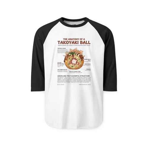 "Anatomy of a Takoyaki" Raglan Tee - Japanese Street Food Science Baseball Shirt
