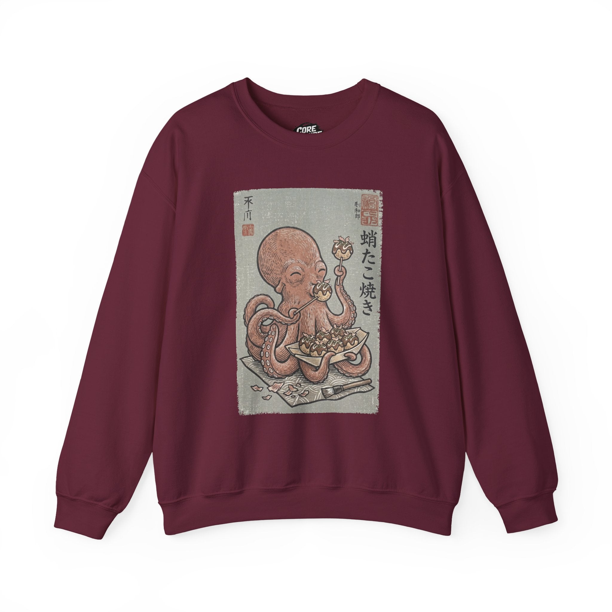 Tako Eating Takoyaki Sweatshirt | Ironic Japanese Ukiyo-e Streetwear