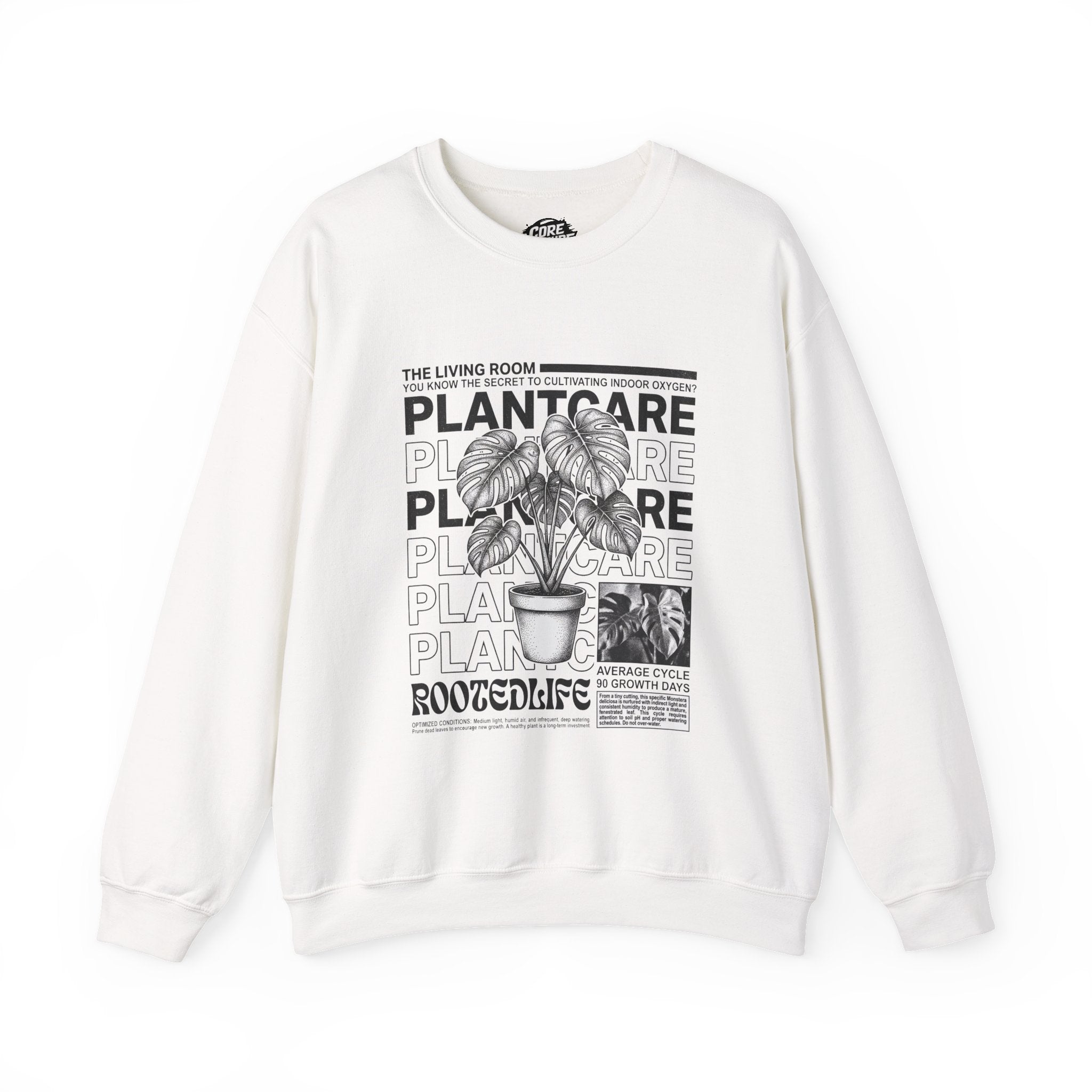 Plant Care Crewneck Sweatshirt — 'Magazine styled' Graphic
