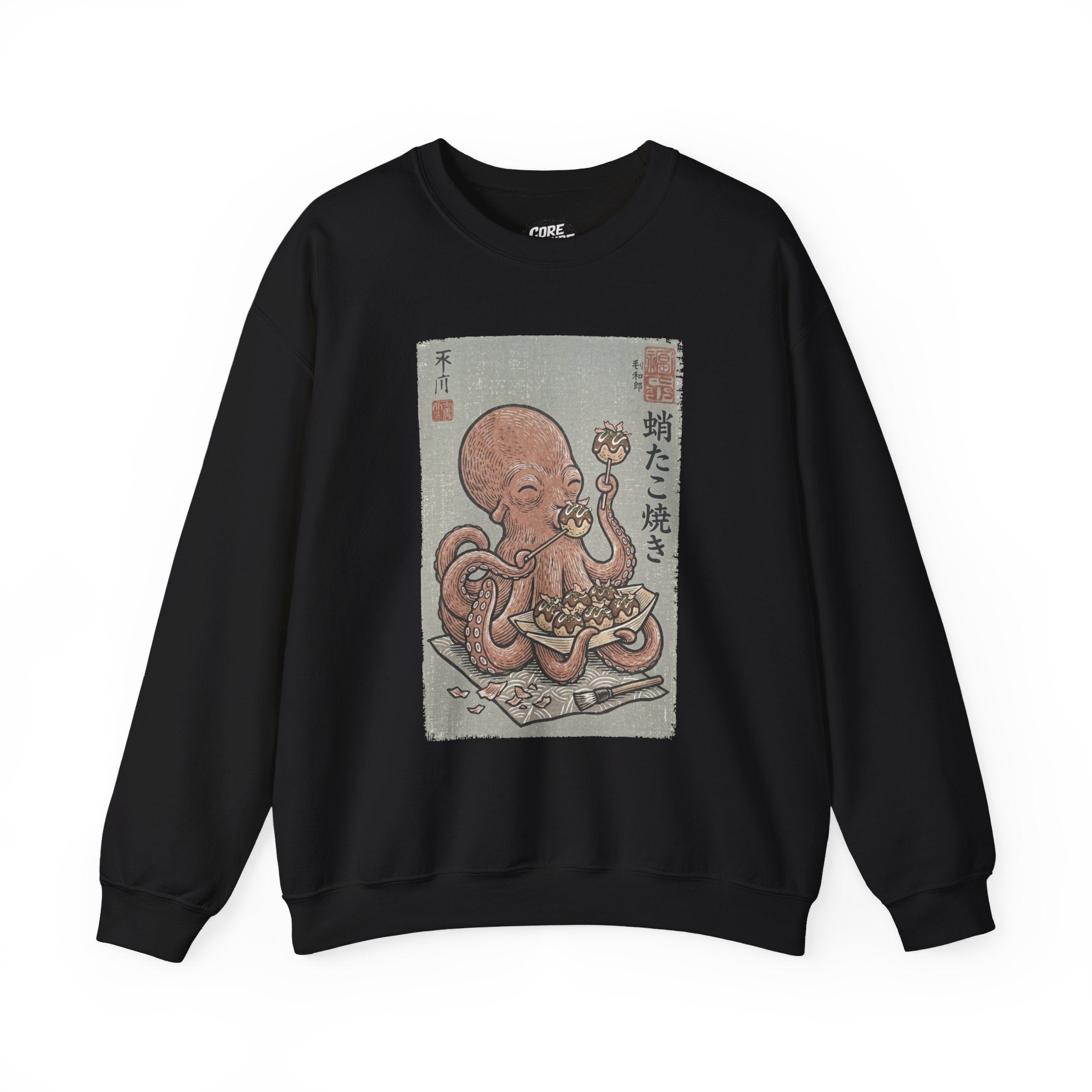Tako Eating Takoyaki Sweatshirt | Ironic Japanese Ukiyo-e Streetwear