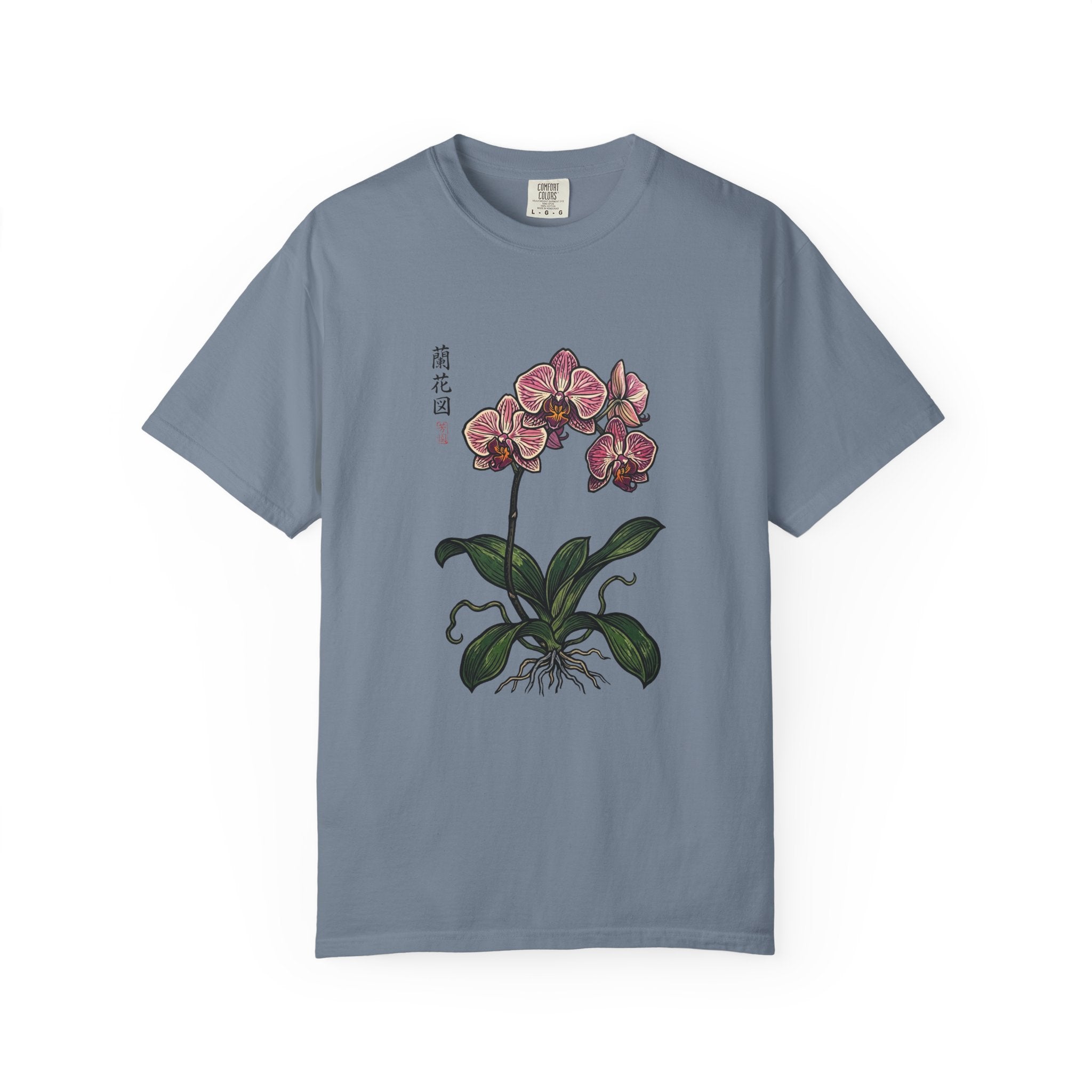 Orchid Botanical T-Shirt — Vintage Asian Floral Illustration