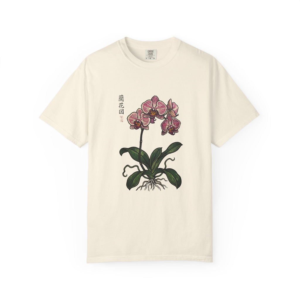 Orchid Botanical T-Shirt — Vintage Asian Floral Illustration