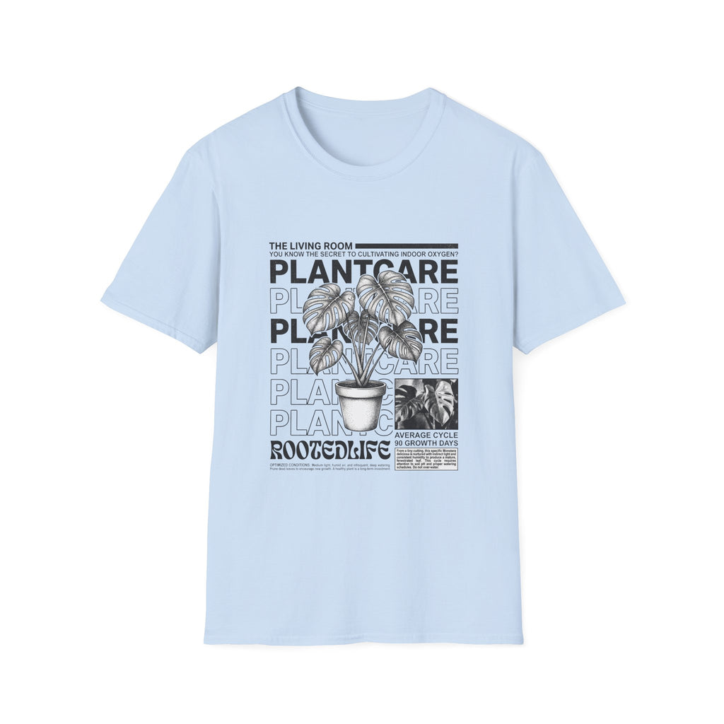 "Plant Care" Crewneck T-Shirt  — 'Magazine styled' Graphic