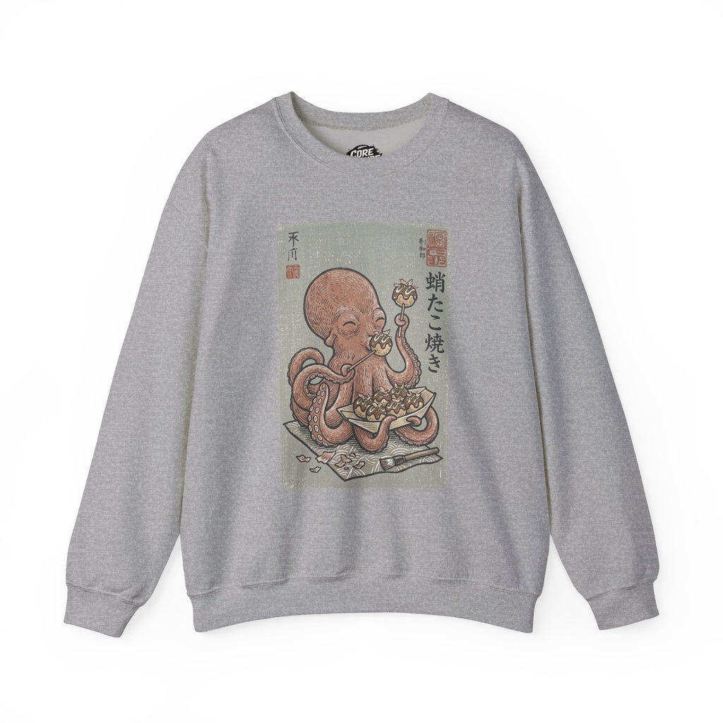 Tako Eating Takoyaki Sweatshirt | Ironic Japanese Ukiyo-e Streetwear