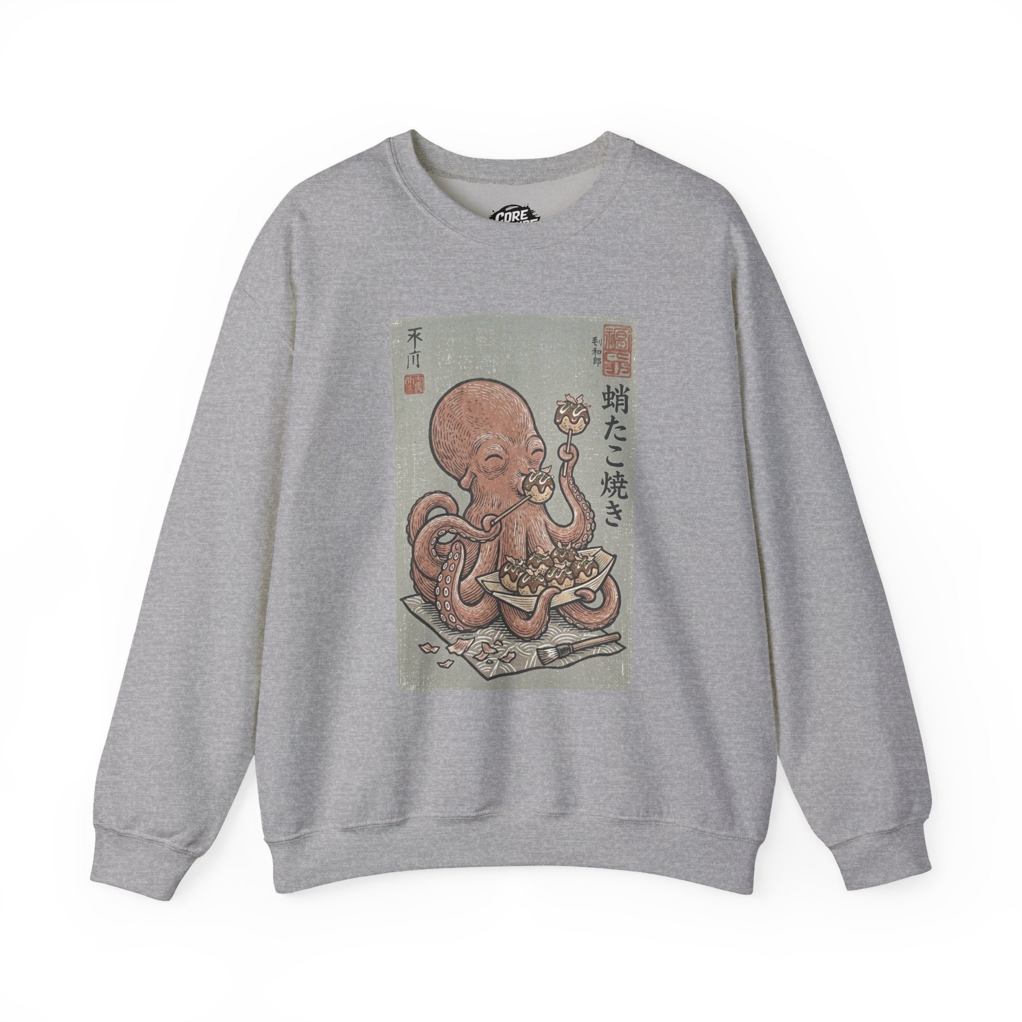 Tako Eating Takoyaki Sweatshirt | Ironic Japanese Ukiyo-e Streetwear