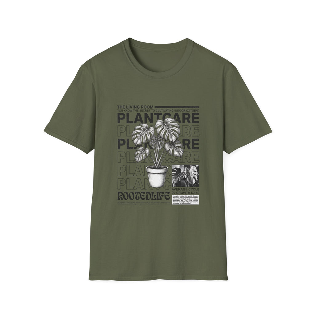 "Plant Care" Crewneck T-Shirt  — 'Magazine styled' Graphic