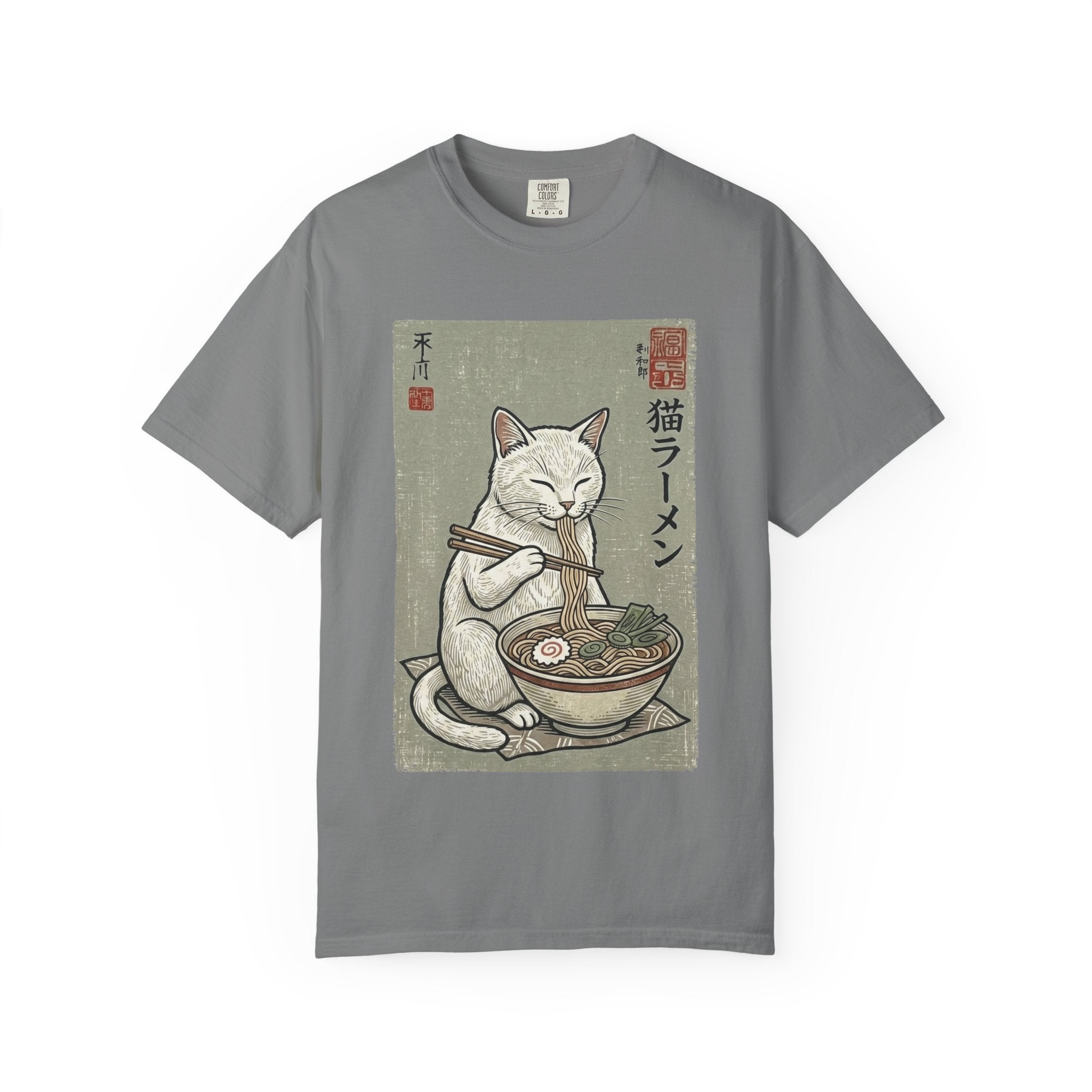"Late Night Noodle Cat" Ukiyo-e T-Shirt | Core Culture Japanese Tee