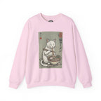 "Late Night Noodle Cat" Ukiyo-e Sweatshirt | Core Culture Japanese Tee