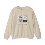 Gaming Controllers Crewneck Sweatshirt — "Pick Your Weapon" Gamer Pullover