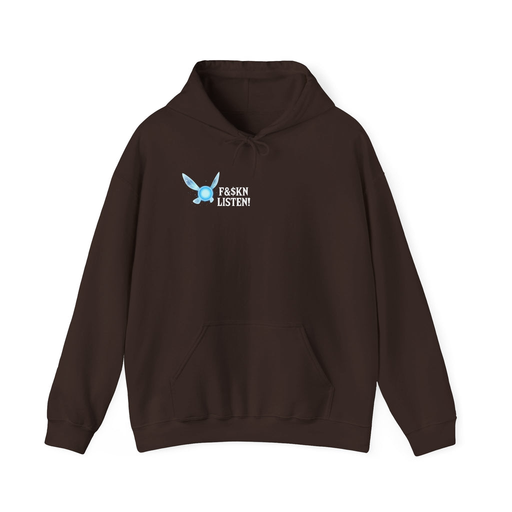 Butterfly "Listen" Hoodie — Minimal Inspirational Graphic Sweatshirt