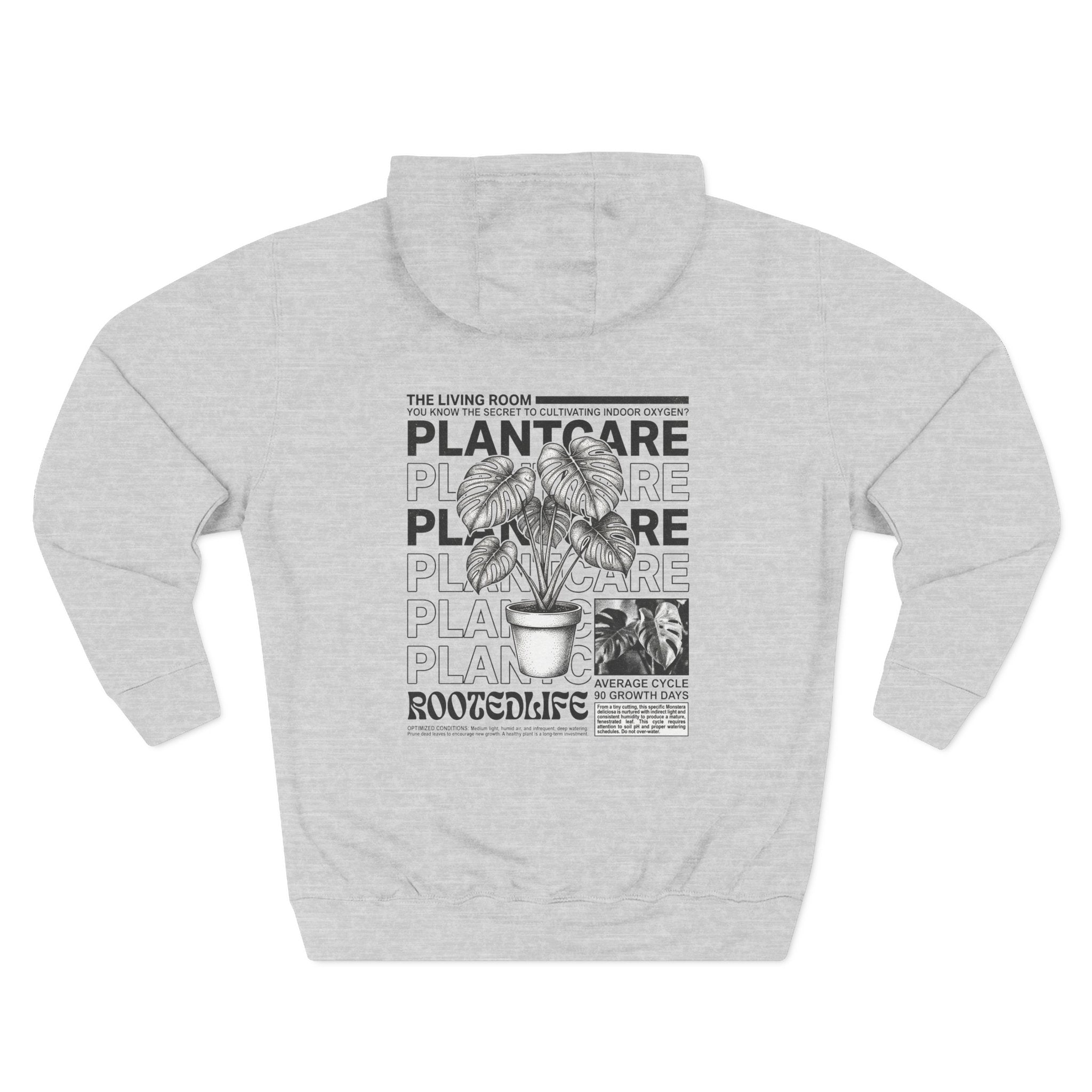 "Plant Care" Drawstring Hoodie — 'Magazine styled' Graphic