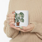 Variegated Monstera Mug – Botanical Plant Coffee Cup