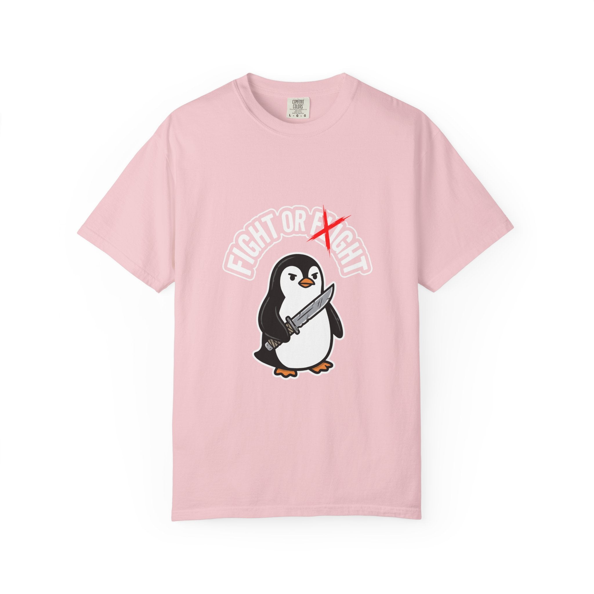 Fight or Flight Penguin T-Shirt — Cute Knife-Wielding Penguin Graphic Tee