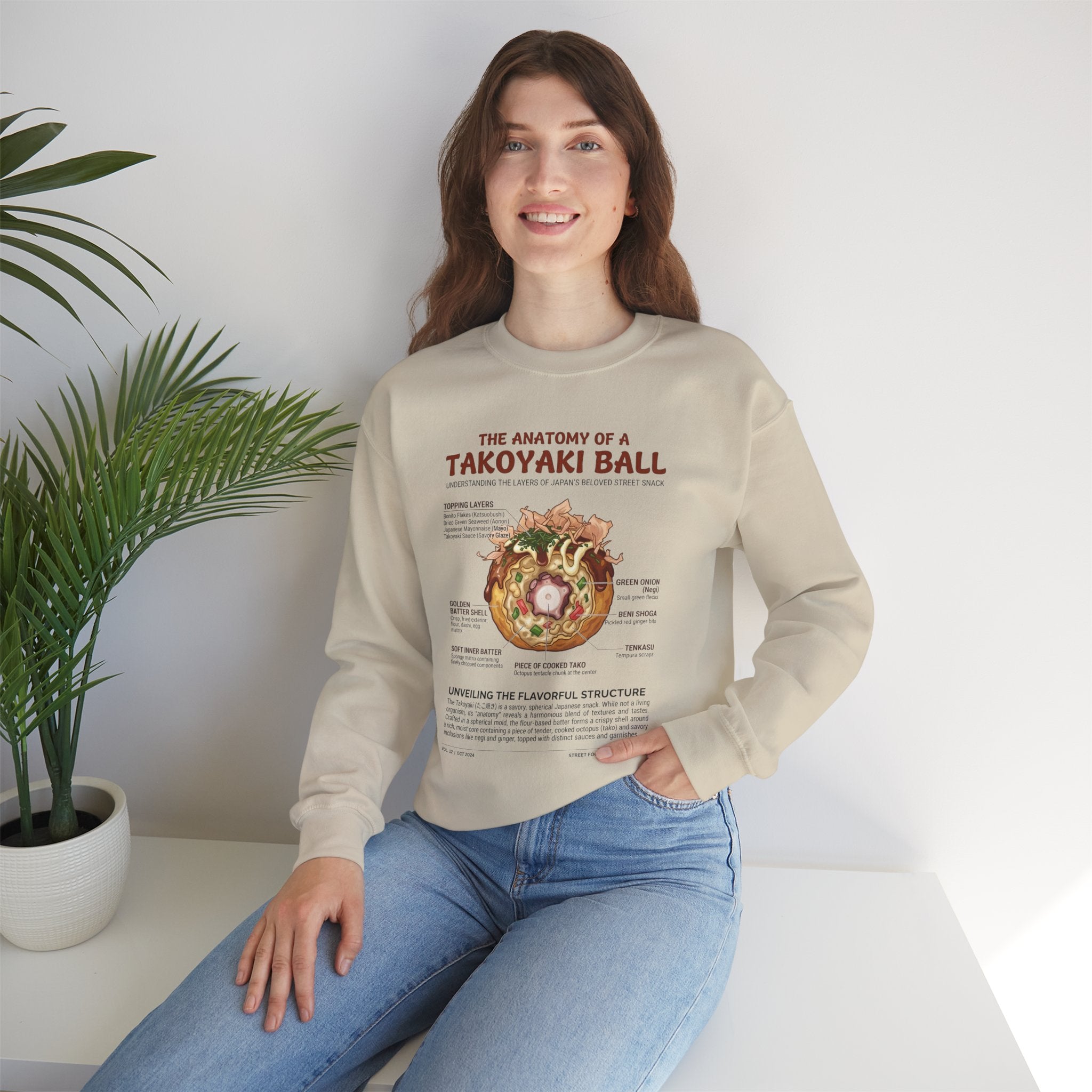 "Anatomy of a Takoyaki" Sweatshirt - Japanese Street Food Science Crewneck