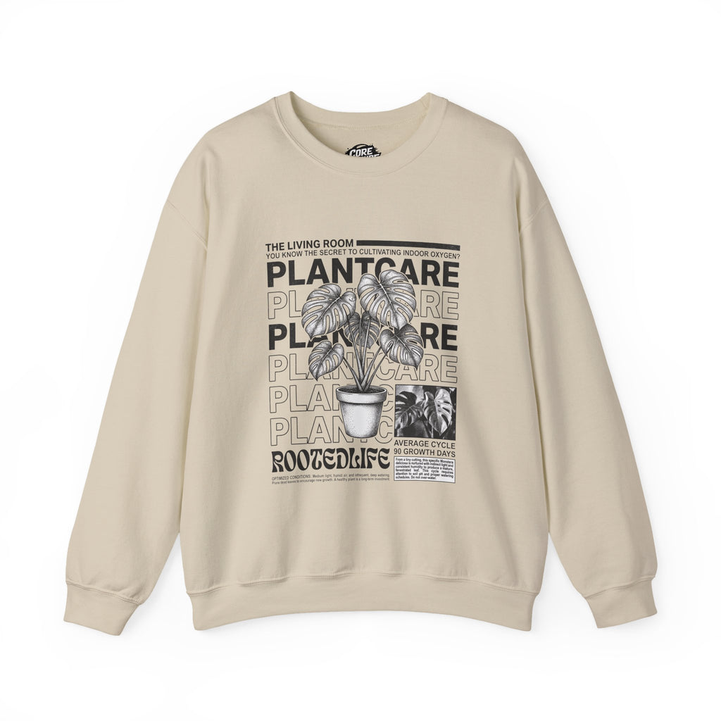 Plant Care Crewneck Sweatshirt — 'Magazine styled' Graphic