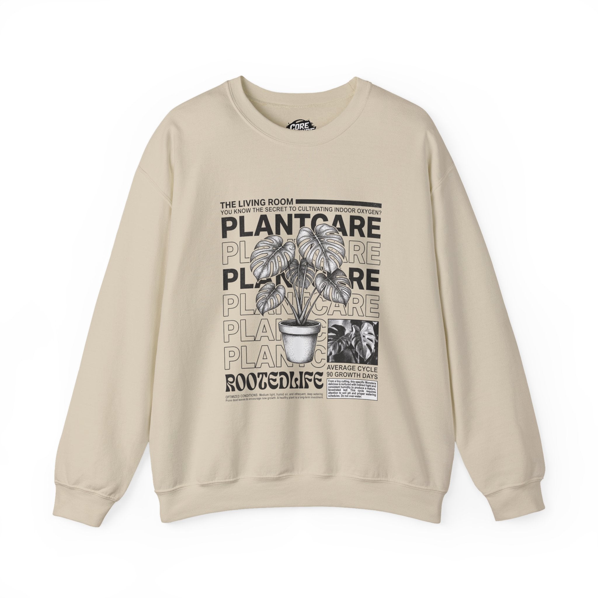 Plant Care Crewneck Sweatshirt — 'Magazine styled' Graphic