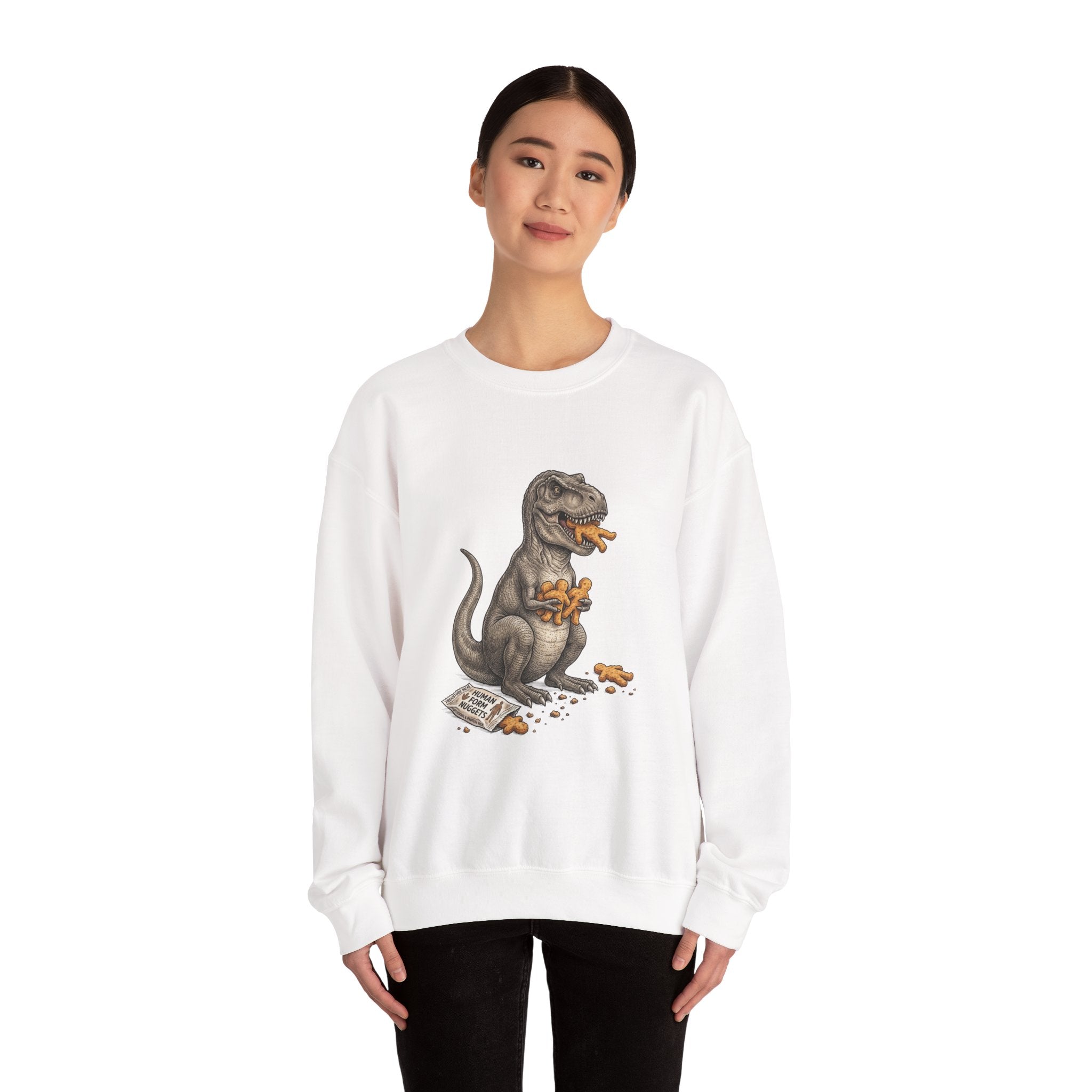 Dinosaur Eating Human Nuggies - Heavyweight Sweatshirt