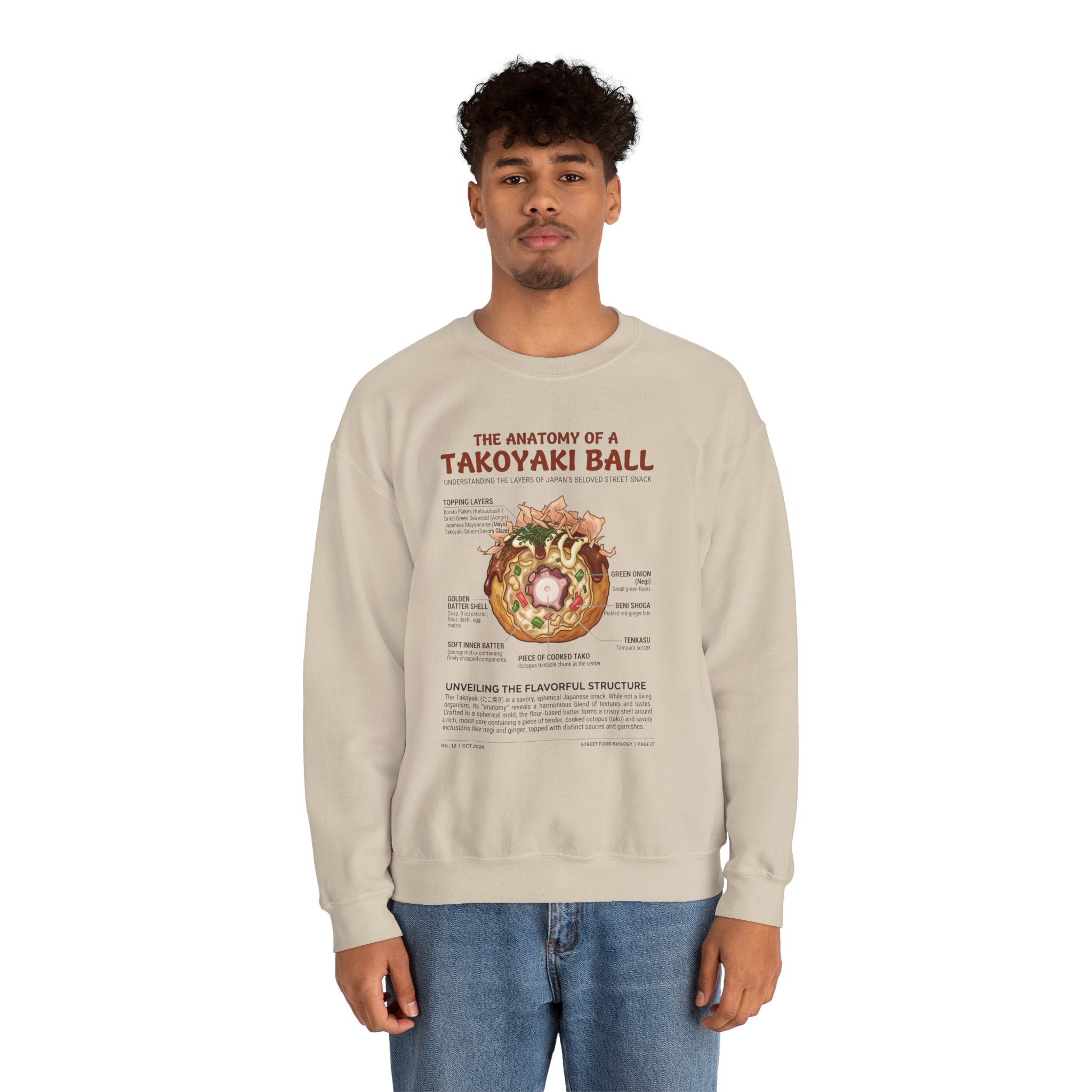 "Anatomy of a Takoyaki" Sweatshirt - Japanese Street Food Science Crewneck