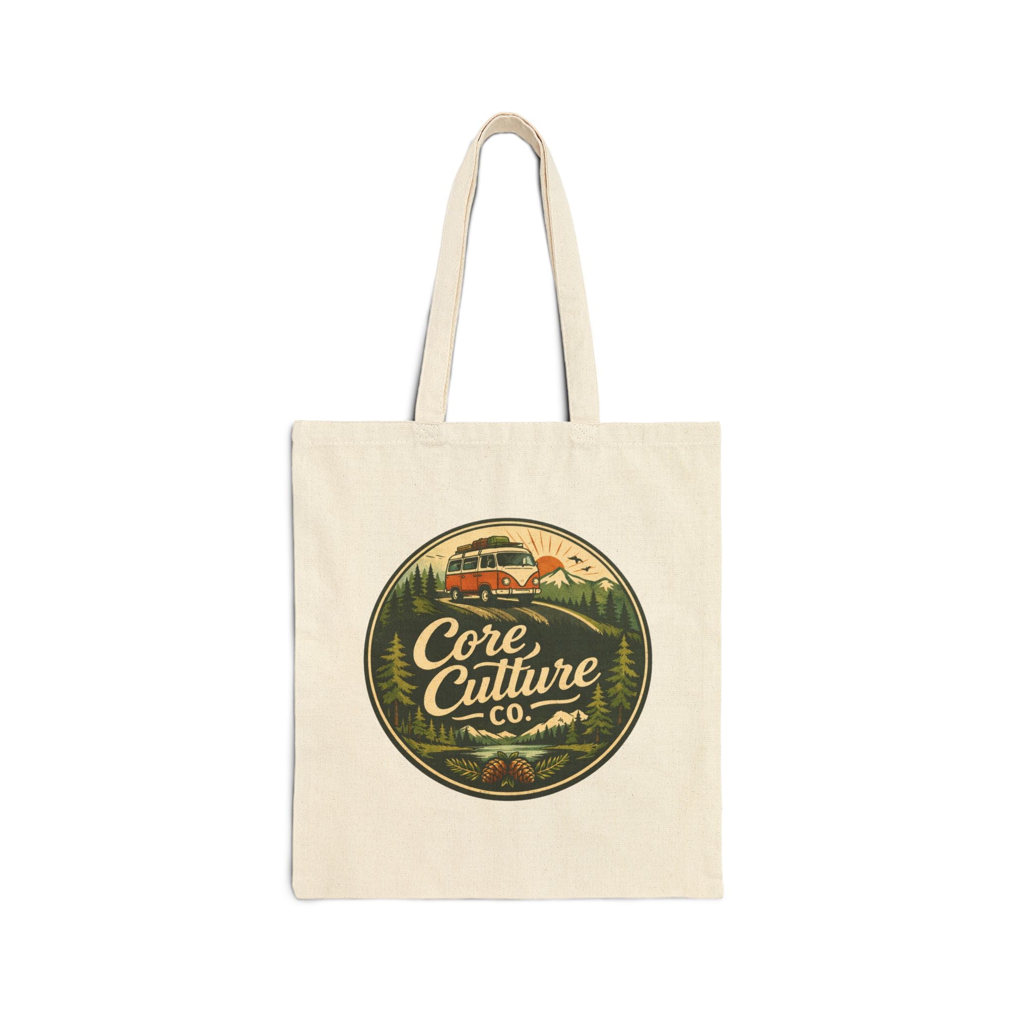 Core Culture Co. Vintage Camper Canvas Tote Bag – Eco-Friendly Outdoor Market Bag