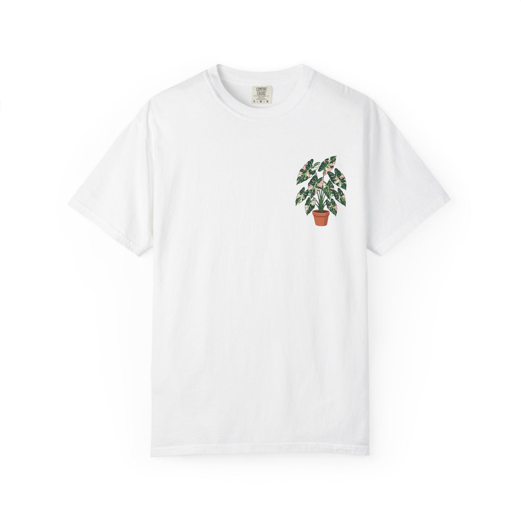 Plant Lover T-Shirt — Potted Plant Graphic with “Grow through what you go through.” Back Quote