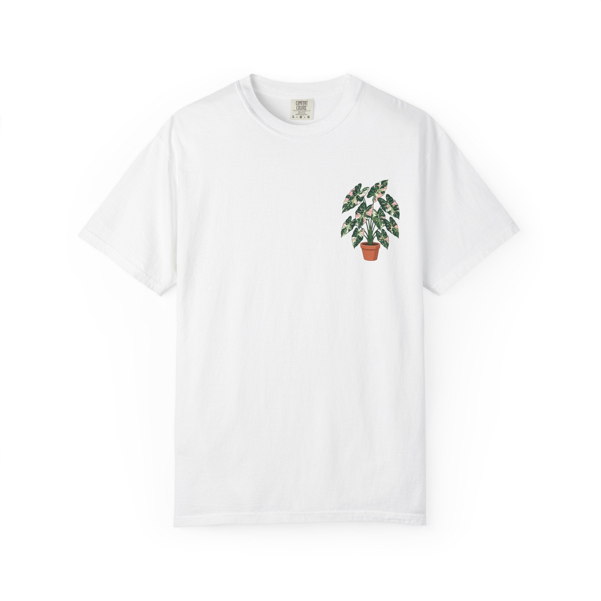 Plant Lover T-Shirt — Potted Plant Graphic with “Grow through what you go through.” Back Quote