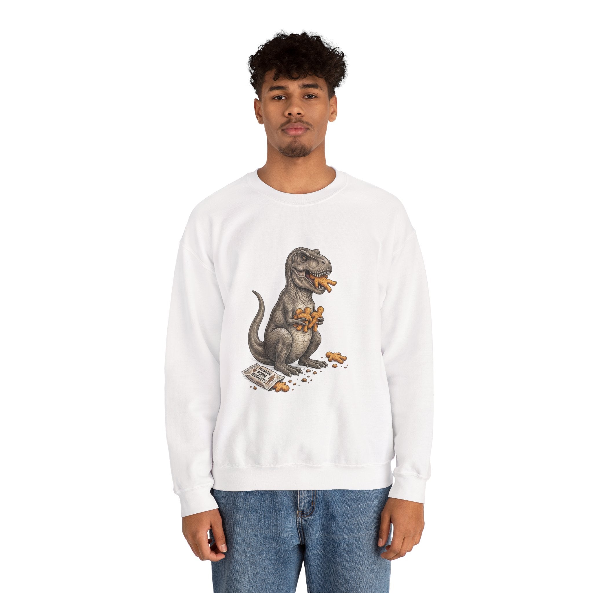 Dinosaur Eating Human Nuggies - Heavyweight Sweatshirt