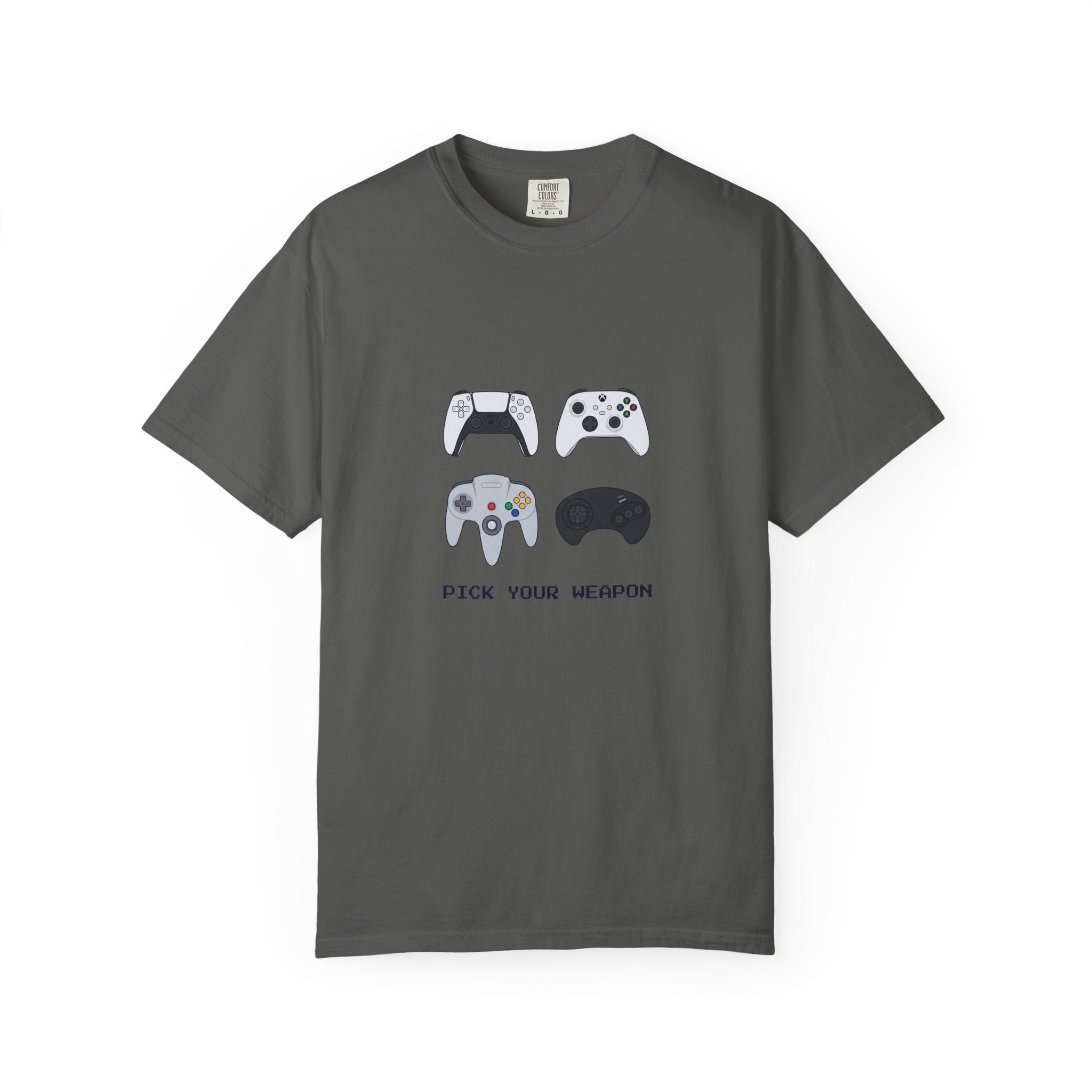 Gaming Controllers T-Shirt — "Pick Your Weapon" Retro Gamer Tee