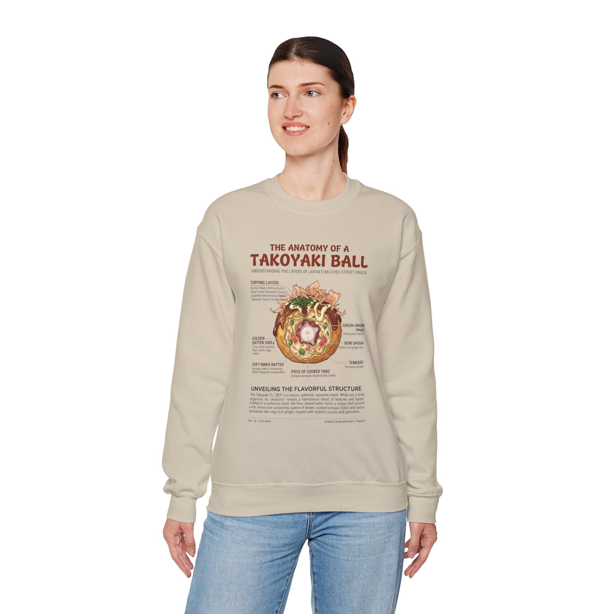 "Anatomy of a Takoyaki" Sweatshirt - Japanese Street Food Science Crewneck