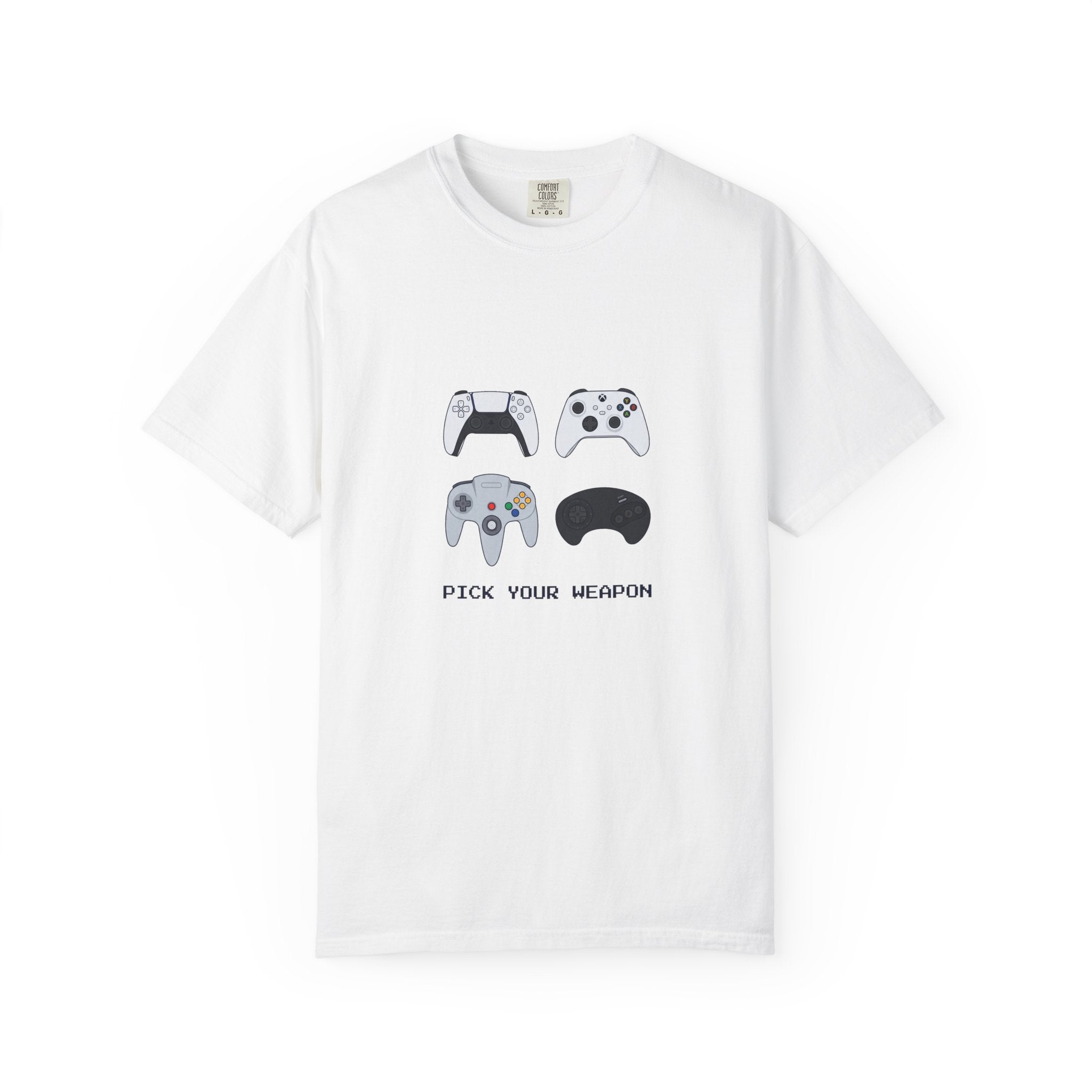 Gaming Controllers T-Shirt — "Pick Your Weapon" Retro Gamer Tee