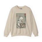 "Late Night Noodle Cat" Ukiyo-e Sweatshirt | Core Culture Japanese Tee