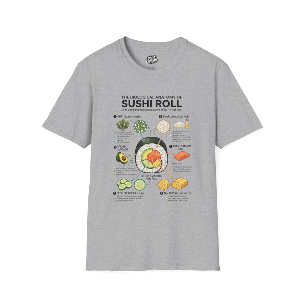 "Anatomy of a Sushi Roll" T-Shirt - Biological Textbook Graphic Tee