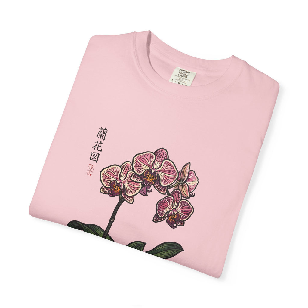 Orchid Botanical T-Shirt — Vintage Asian Floral Illustration
