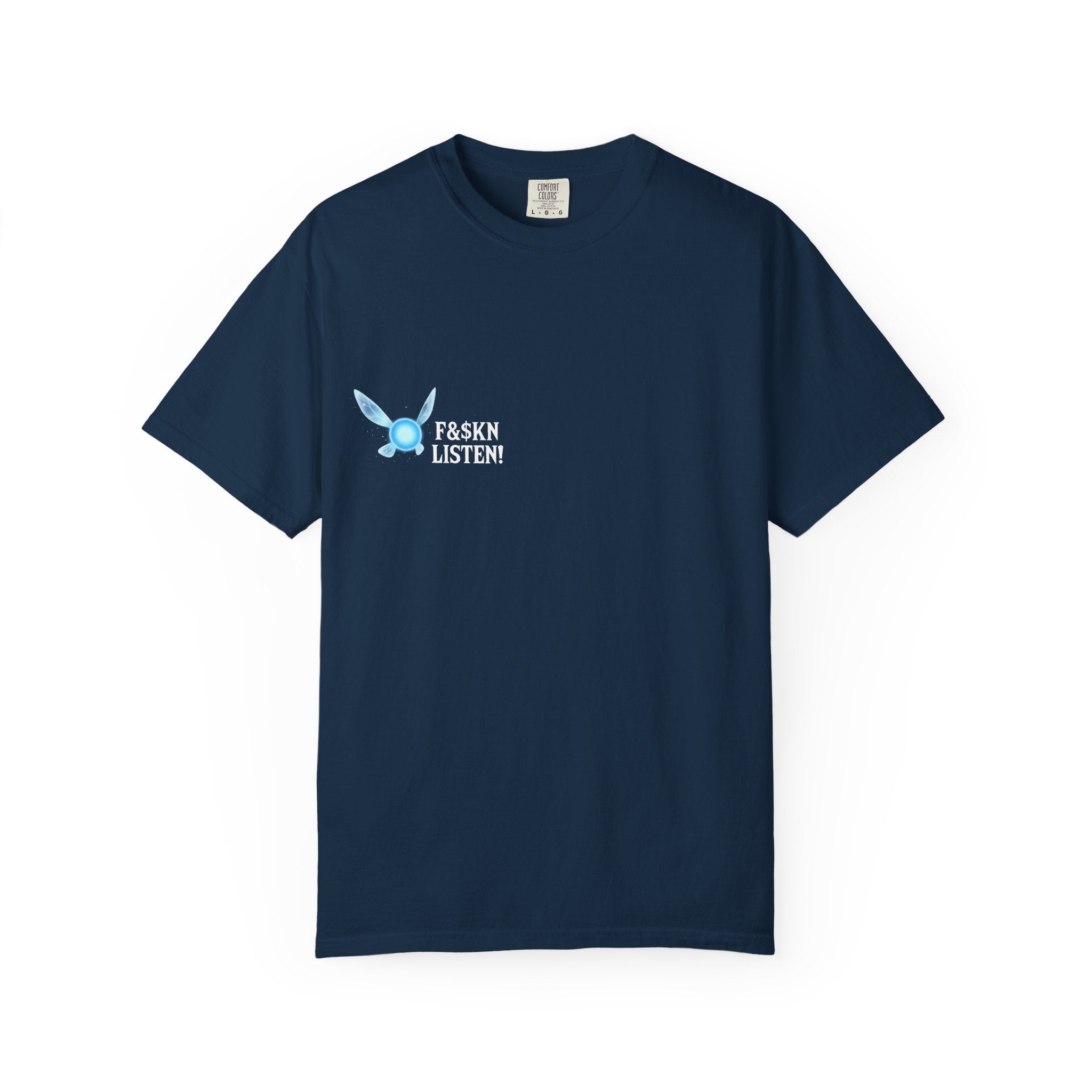 Listen! Fairy Emblem T-Shirt — Cute Blue Fairy Graphic Tee