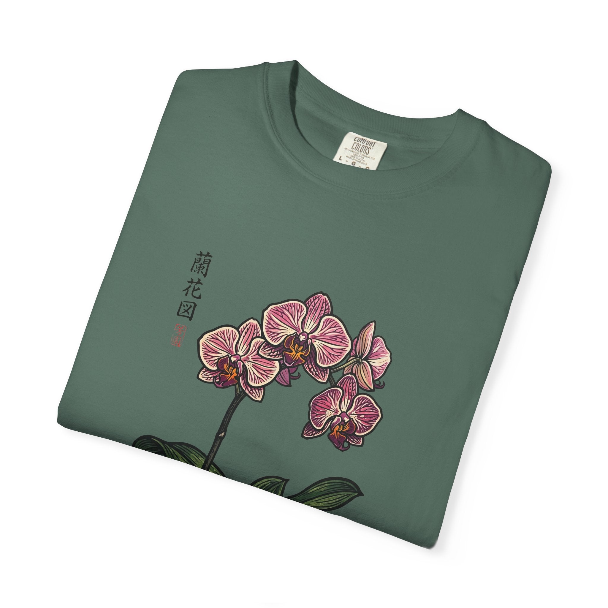 Orchid Botanical T-Shirt — Vintage Asian Floral Illustration