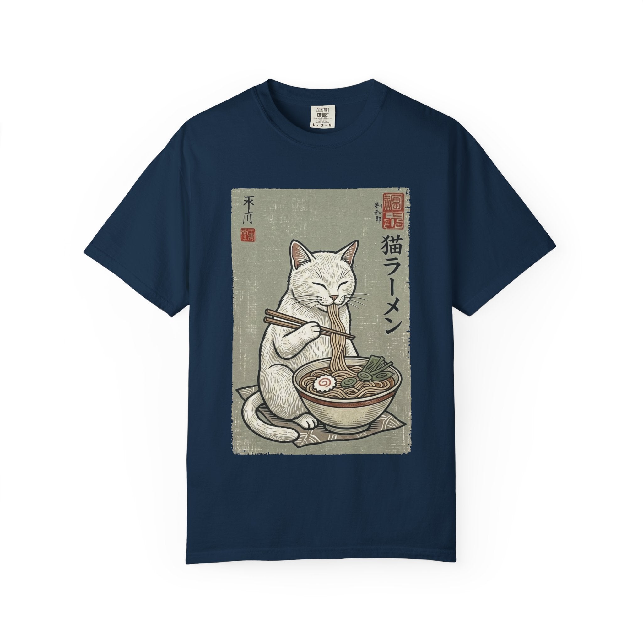 "Late Night Noodle Cat" Ukiyo-e T-Shirt | Core Culture Japanese Tee
