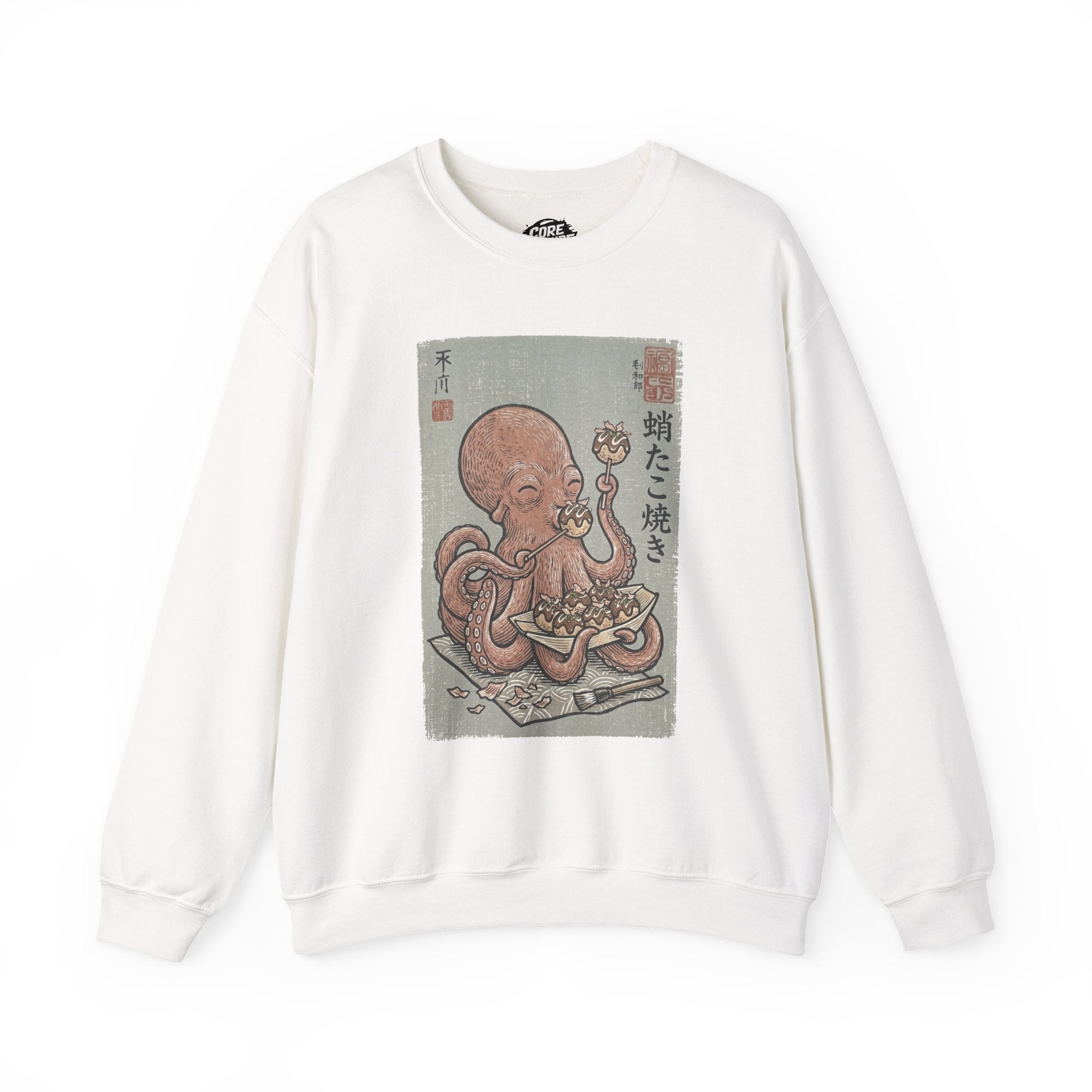 Tako Eating Takoyaki Sweatshirt | Ironic Japanese Ukiyo-e Streetwear