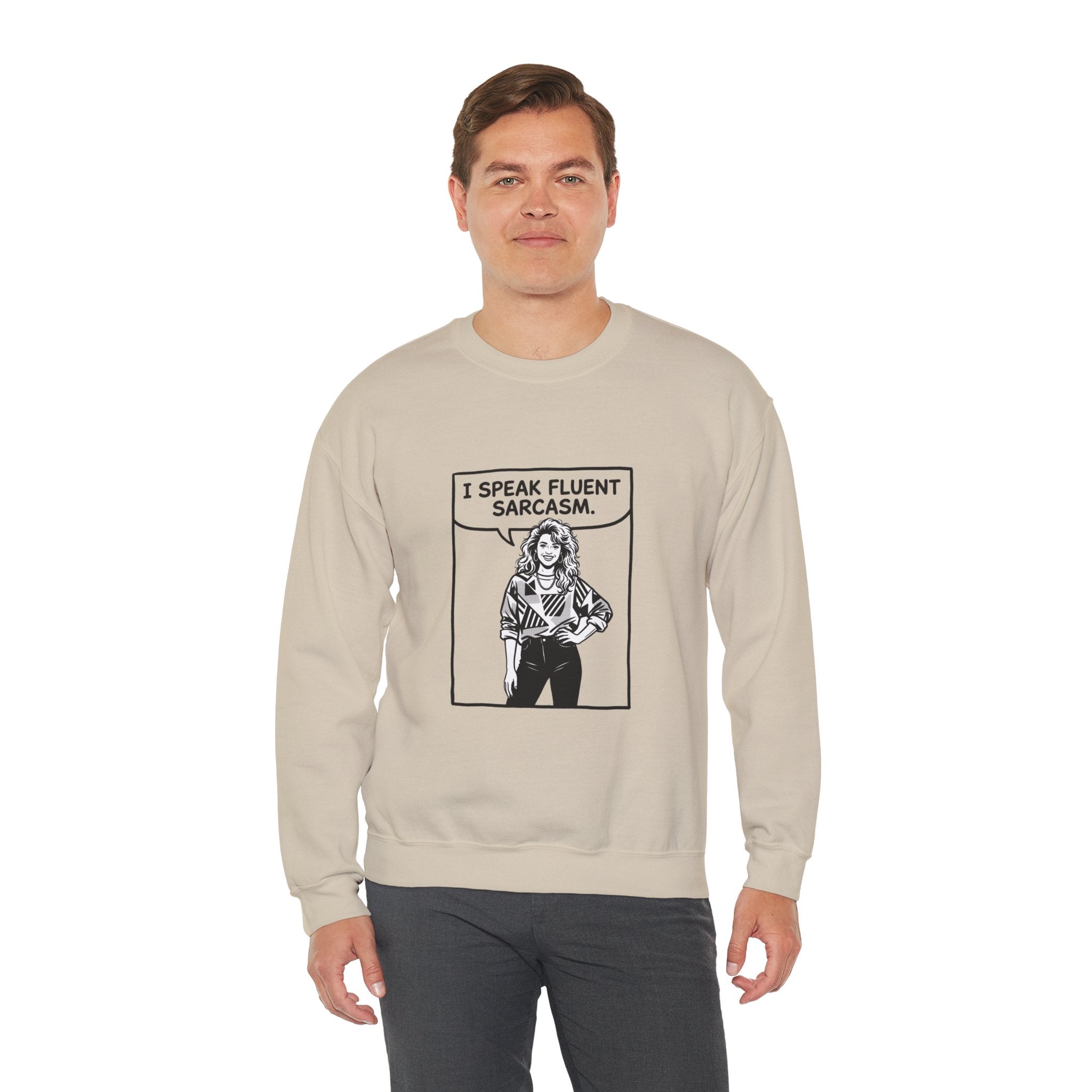 I Speak Fluent Sarcasm Sweatshirt – Comic Book Style Graphic Pullover