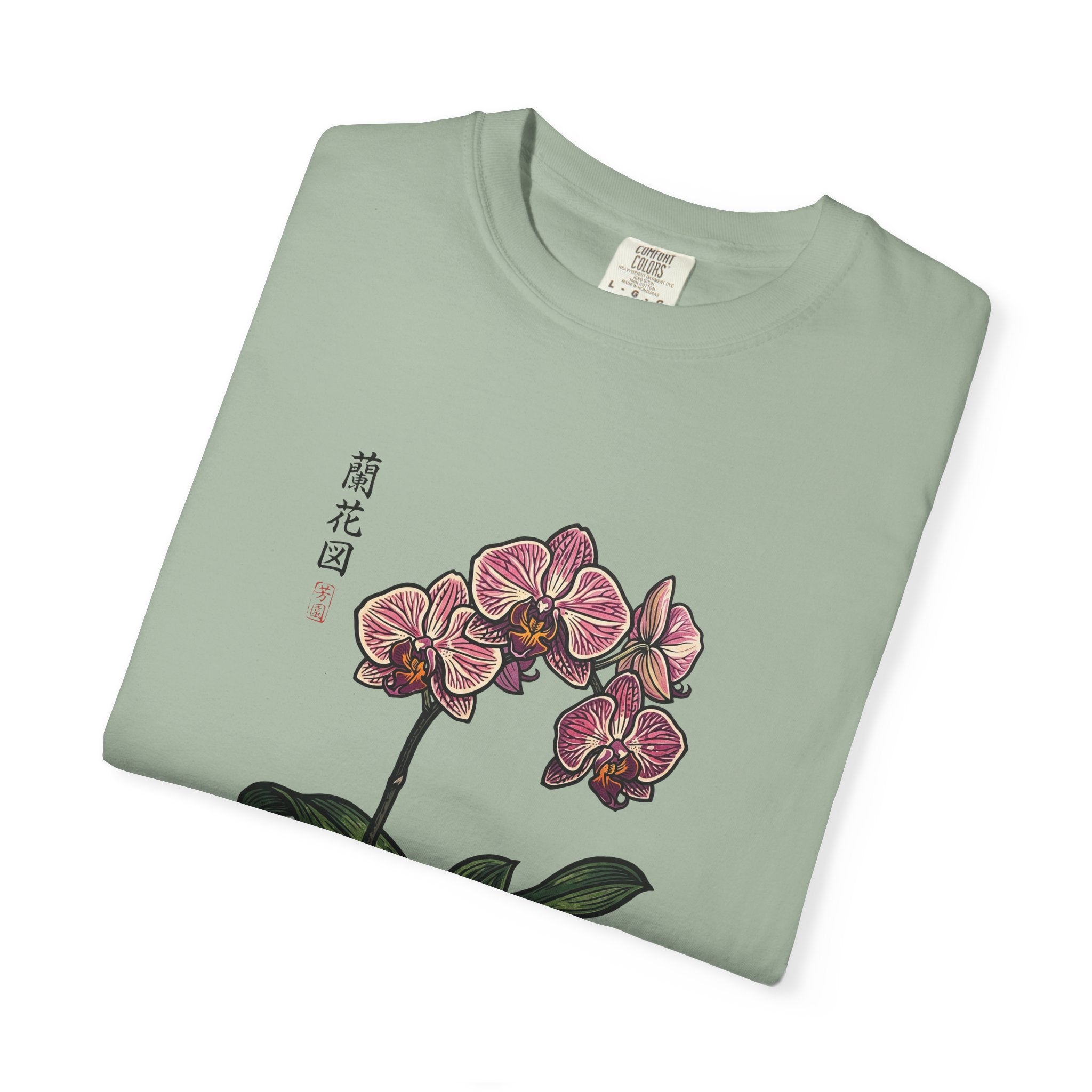 Orchid Botanical T-Shirt — Vintage Asian Floral Illustration