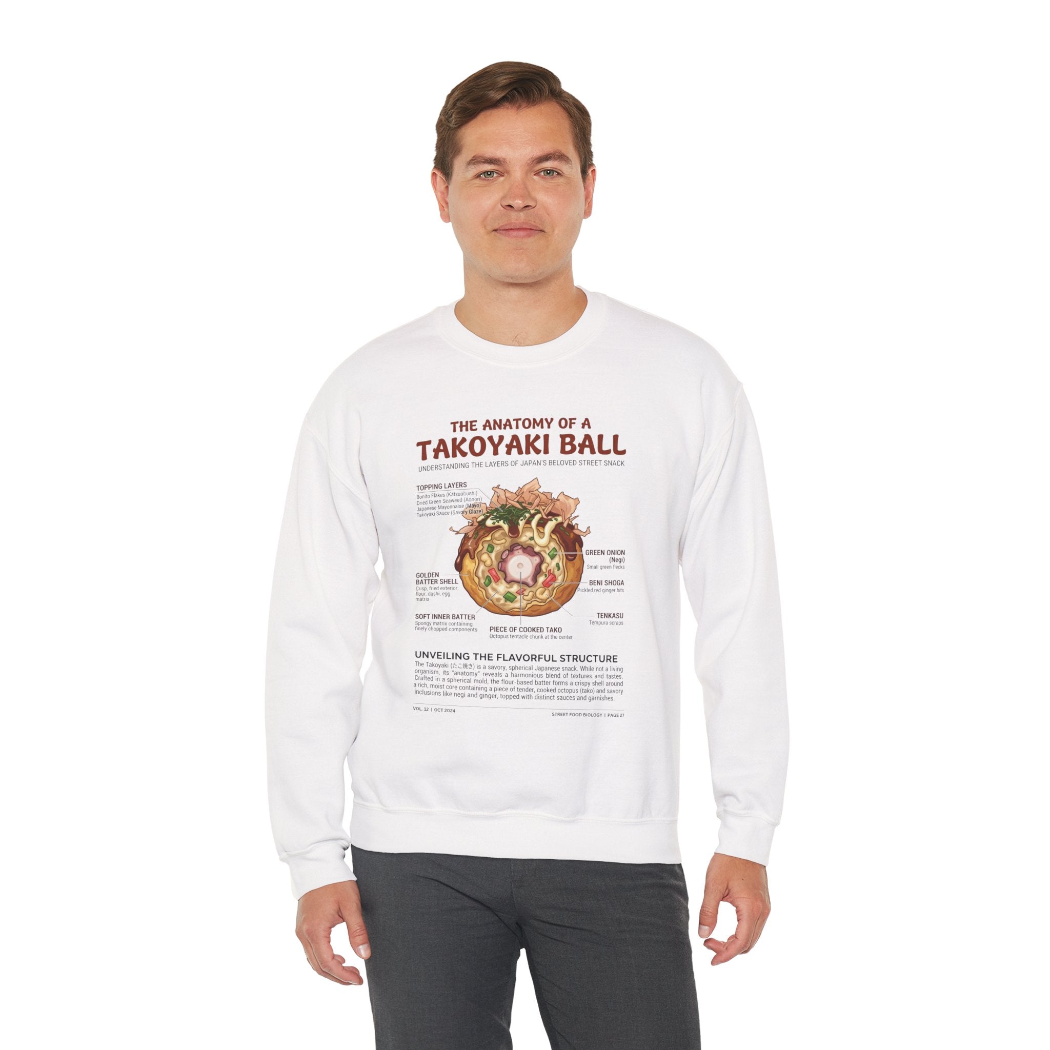 "Anatomy of a Takoyaki" Sweatshirt - Japanese Street Food Science Crewneck