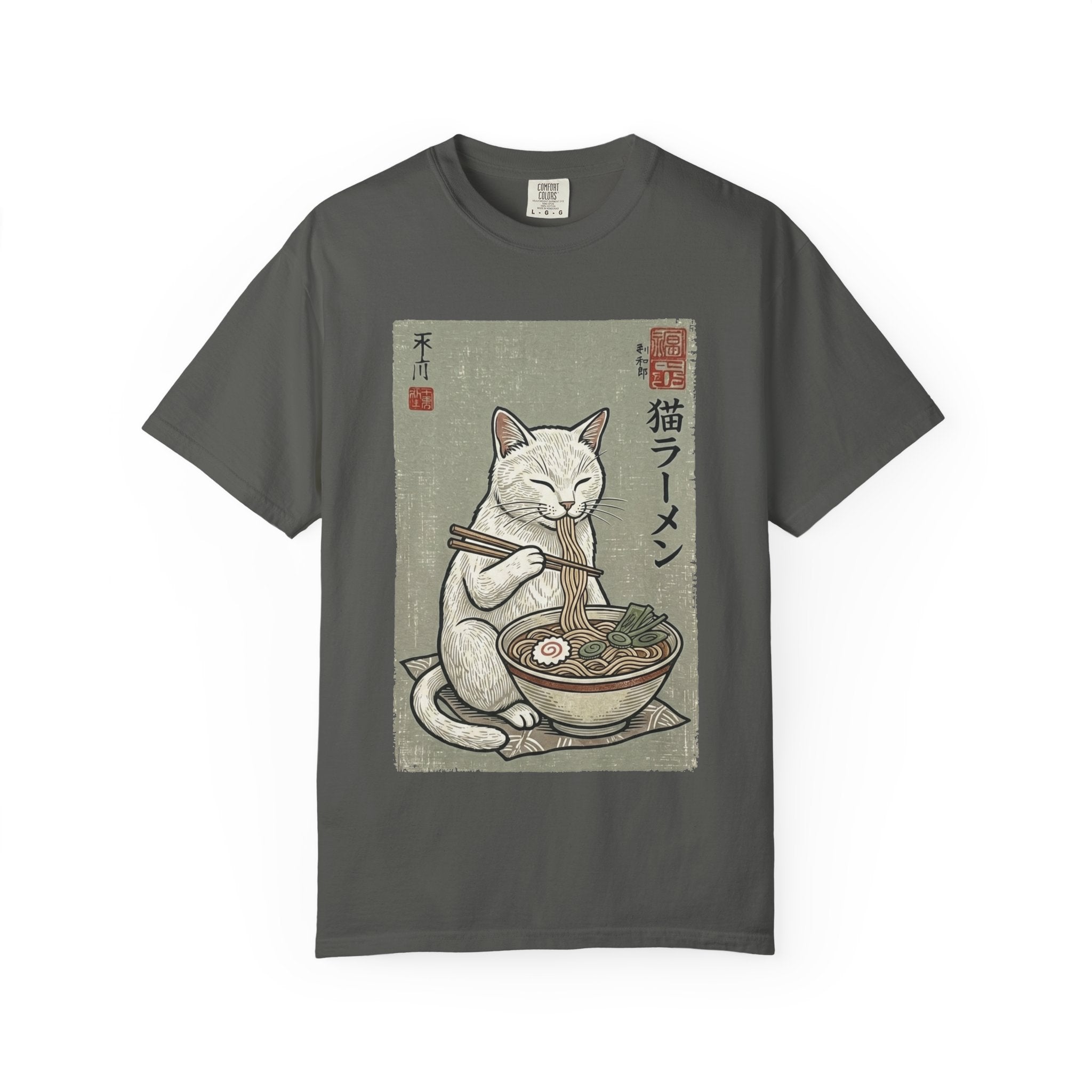 "Late Night Noodle Cat" Ukiyo-e T-Shirt | Core Culture Japanese Tee