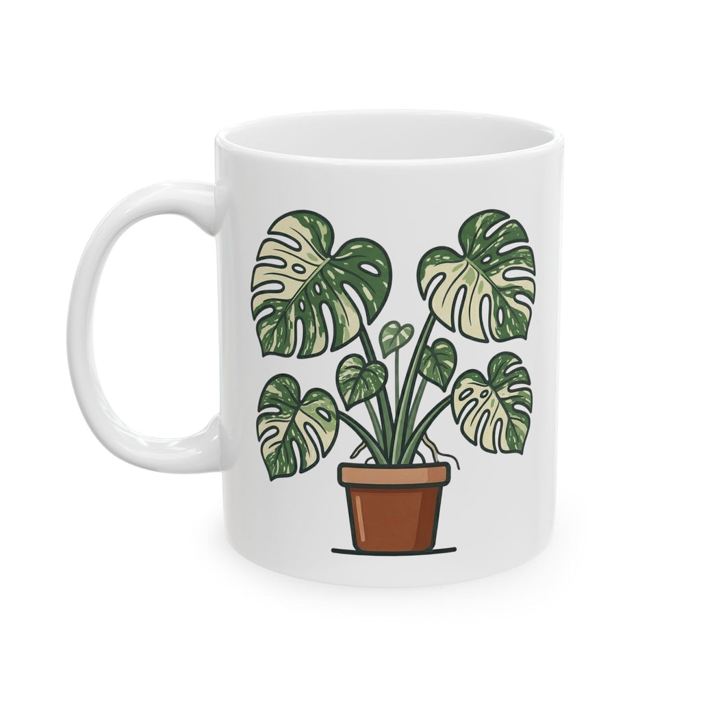 Variegated Monstera Mug – Botanical Plant Coffee Cup