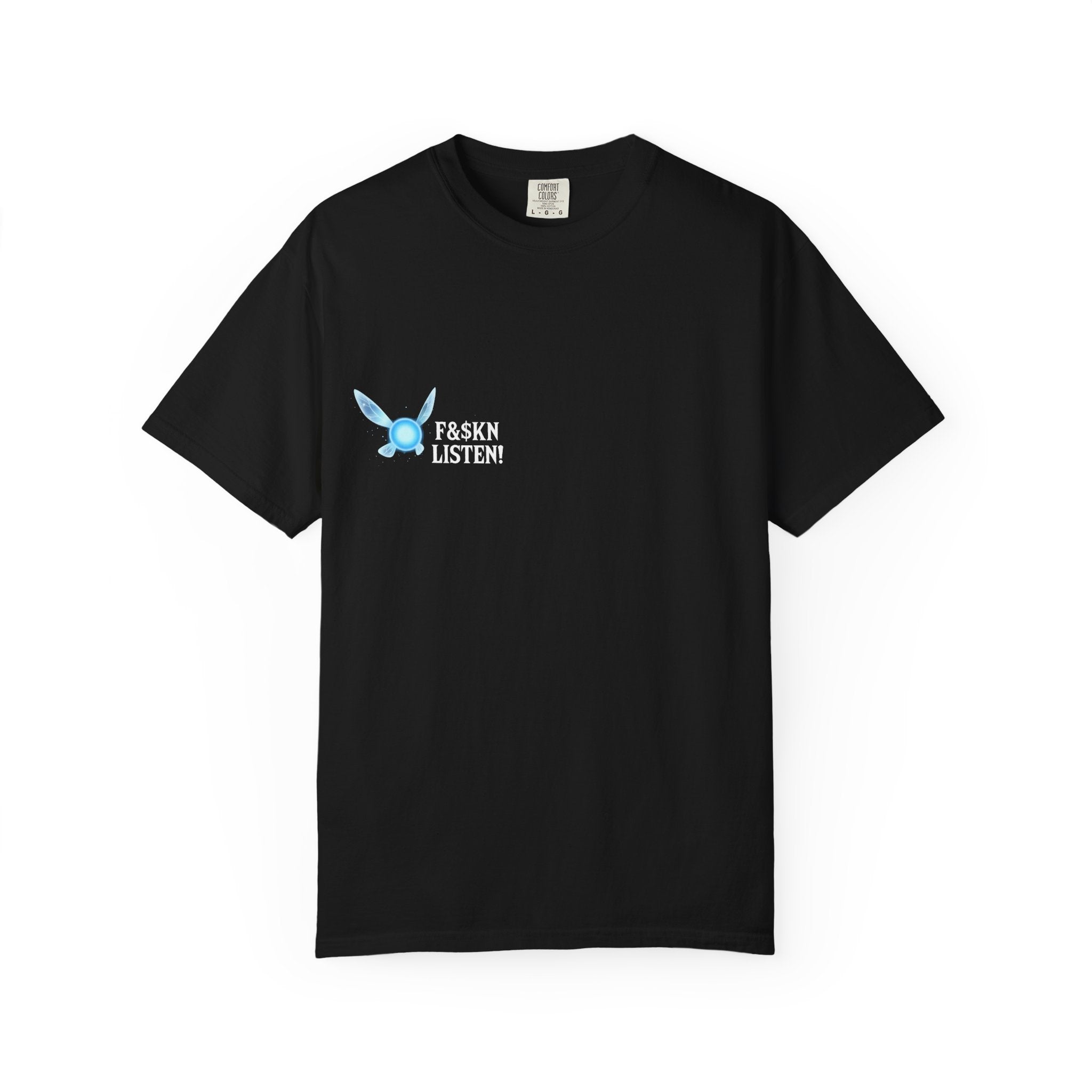 Listen! Fairy Emblem T-Shirt — Cute Blue Fairy Graphic Tee