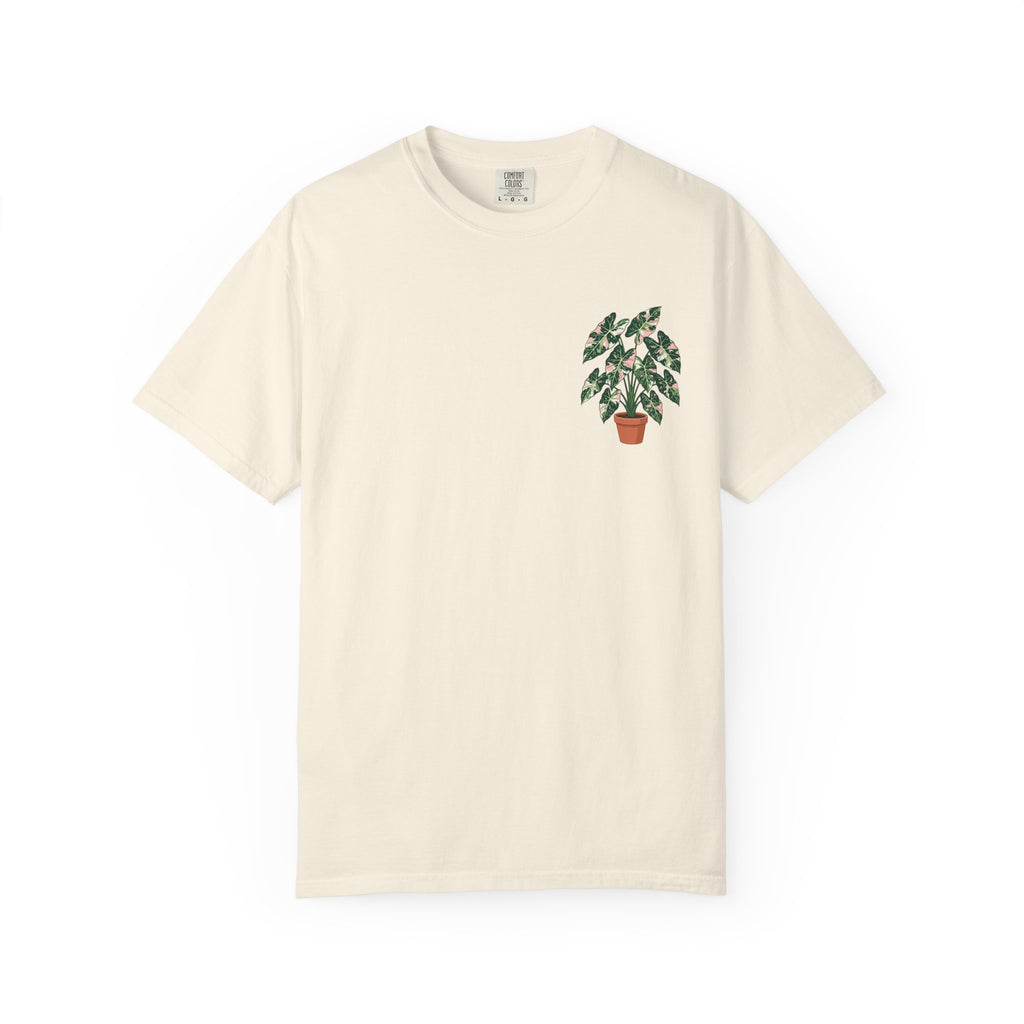 Plant Lover T-Shirt — Potted Plant Graphic with “Grow through what you go through.” Back Quote