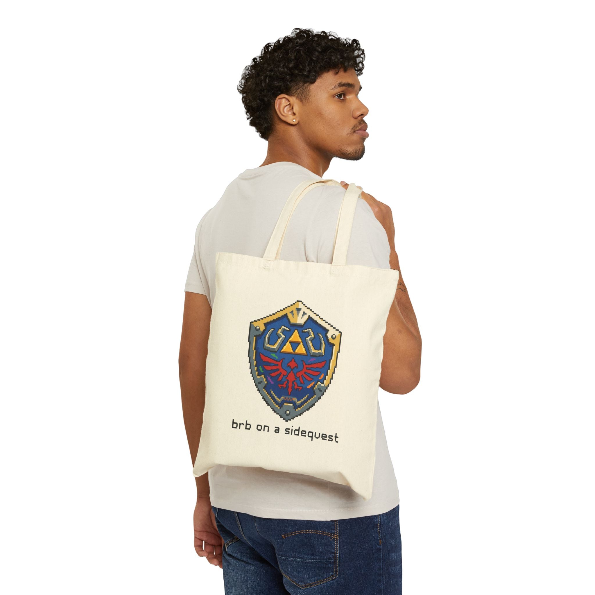 Tote — "brb on a sidequest" Gamer Shield Graphic