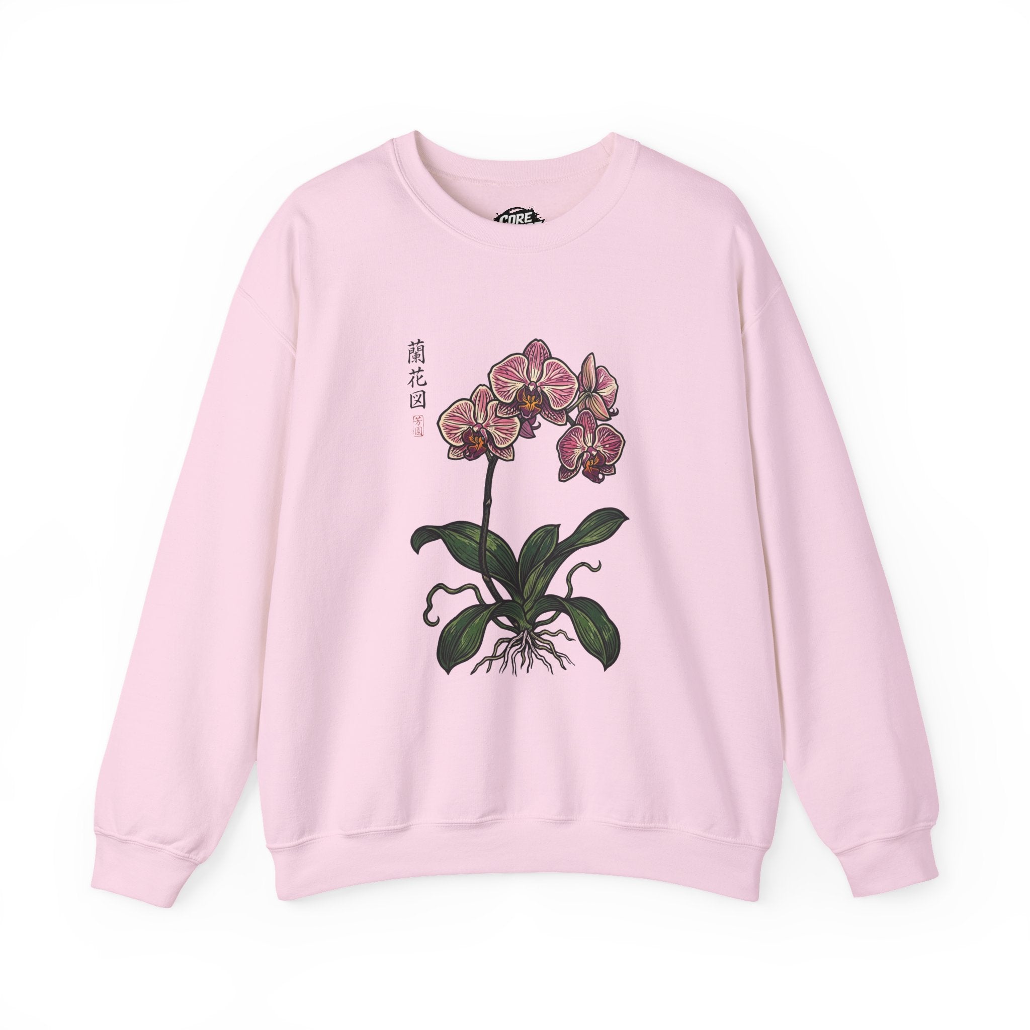 Botanical Orchid Graphic Sweatshirt | Japanese Aesthetics Streetwear Crewneck