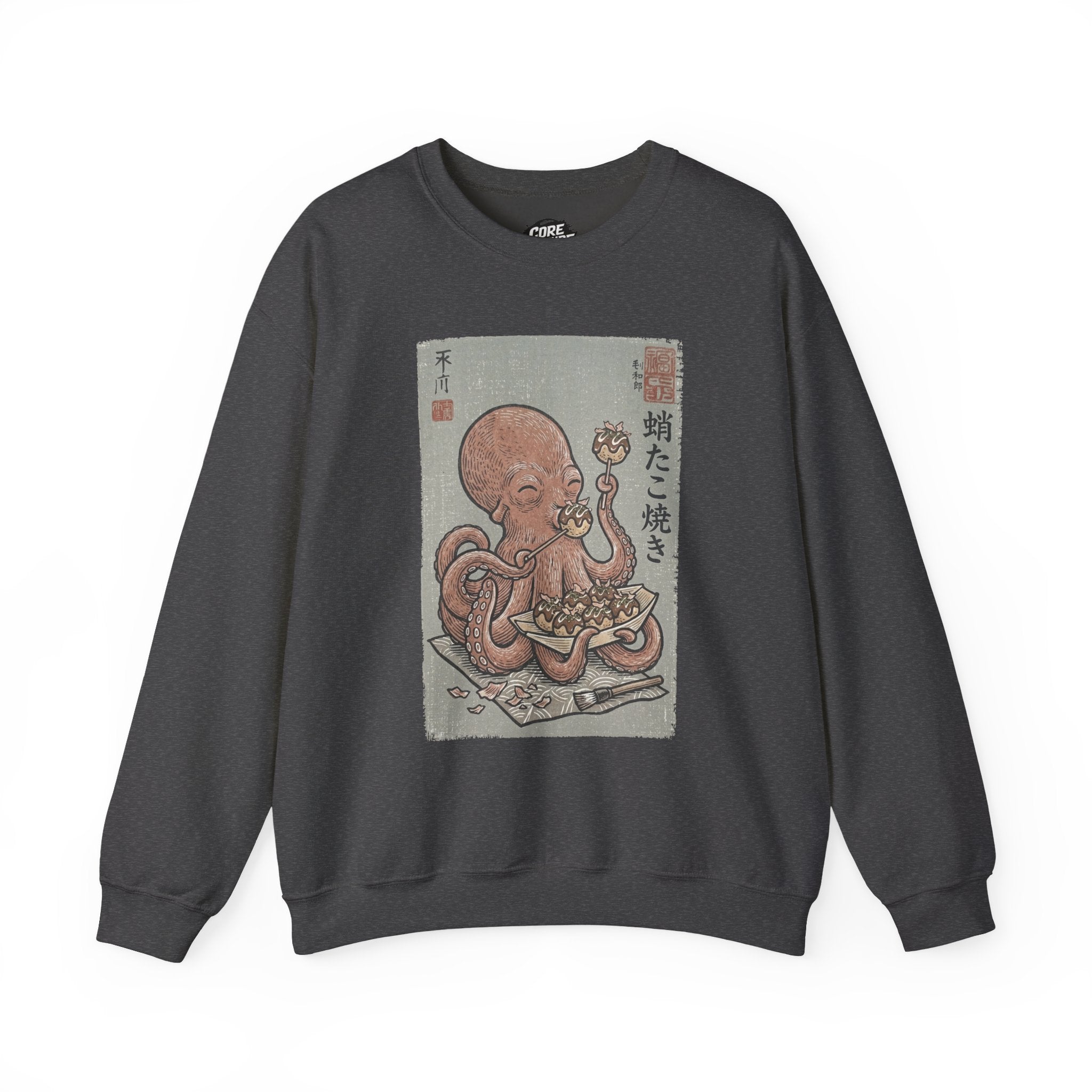 Tako Eating Takoyaki Sweatshirt | Ironic Japanese Ukiyo-e Streetwear