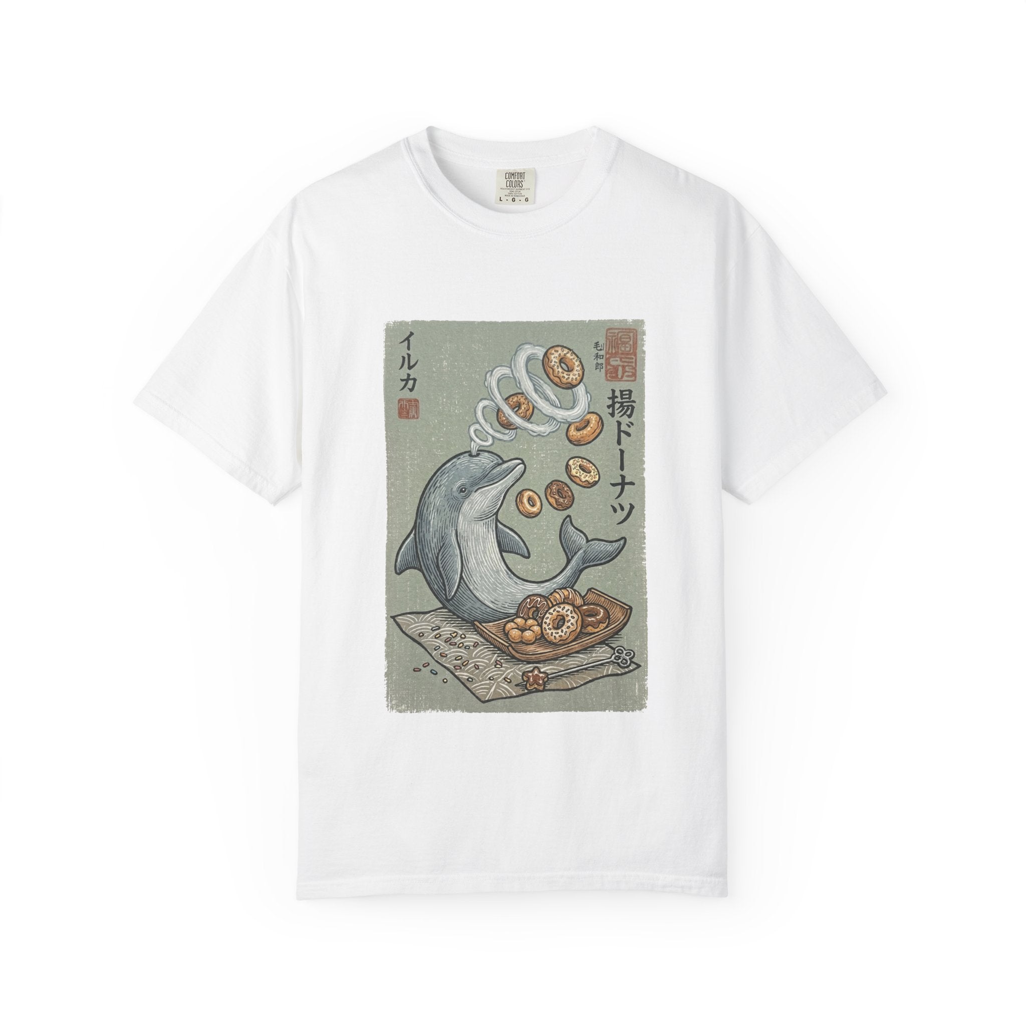Dolphin & Doughnuts Ukiyo-e Tee | Ironic Japanese Art Streetwear