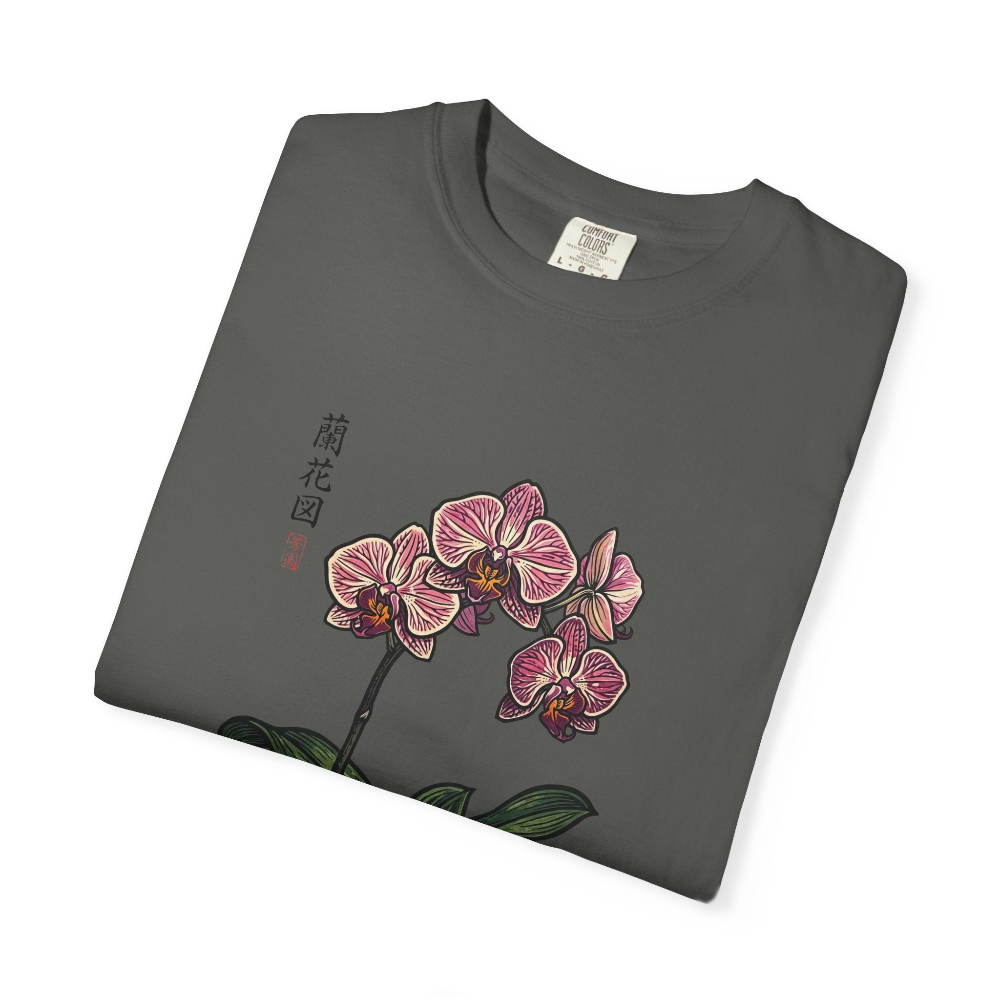 Orchid Botanical T-Shirt — Vintage Asian Floral Illustration