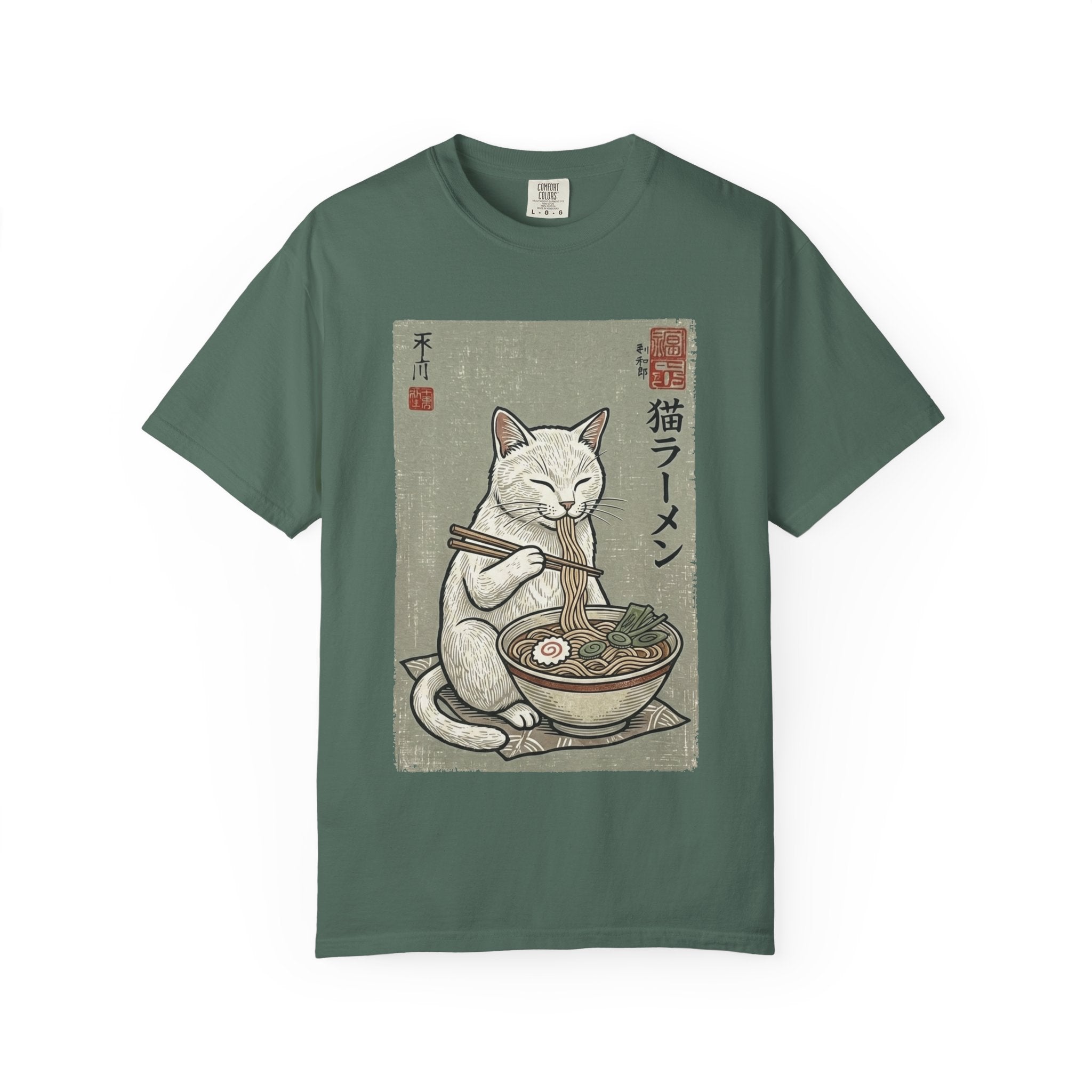 "Late Night Noodle Cat" Ukiyo-e T-Shirt | Core Culture Japanese Tee